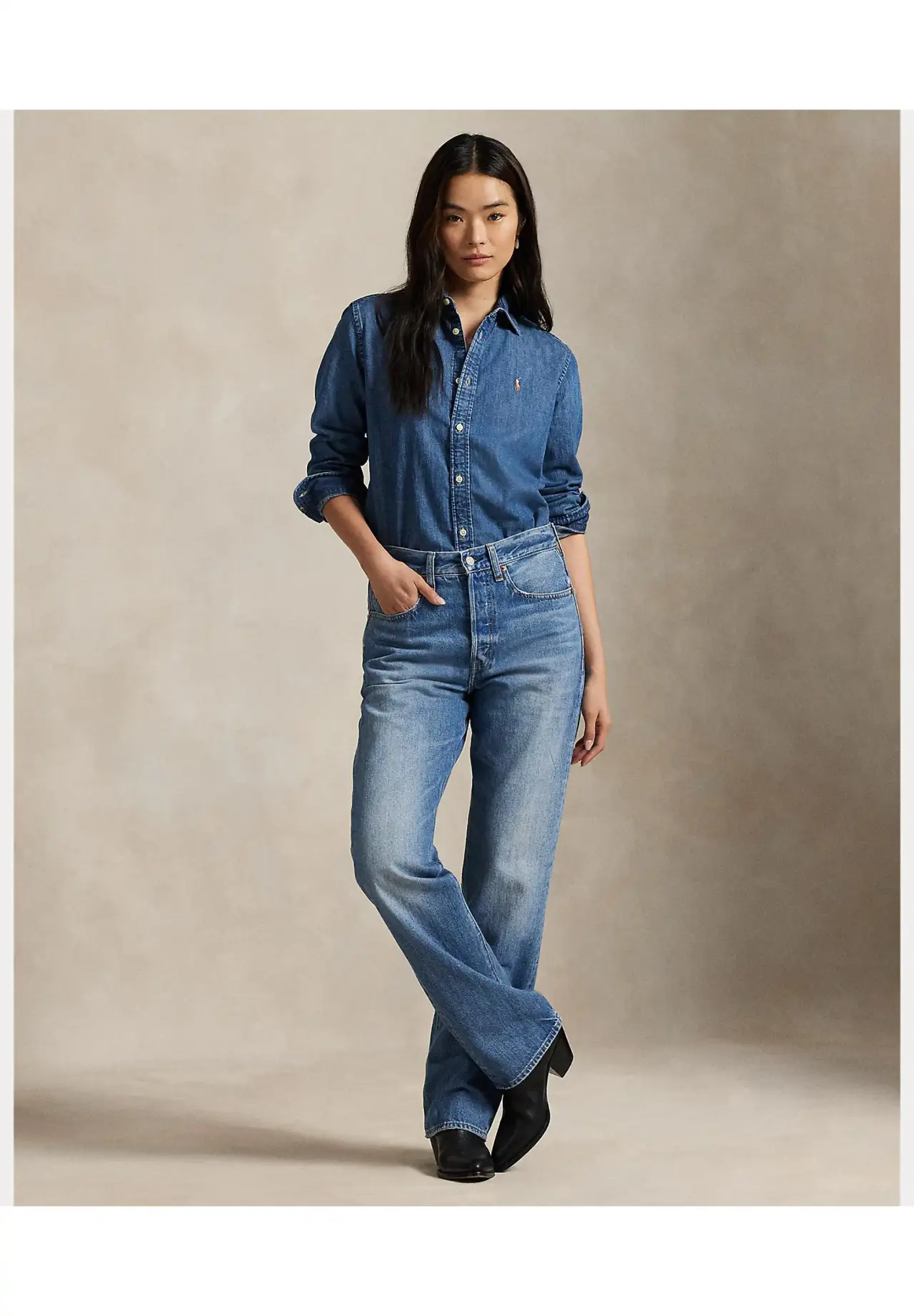 POLO RALPH LAUREN スリム フィット デニム シャツ | Matsuya Ginza