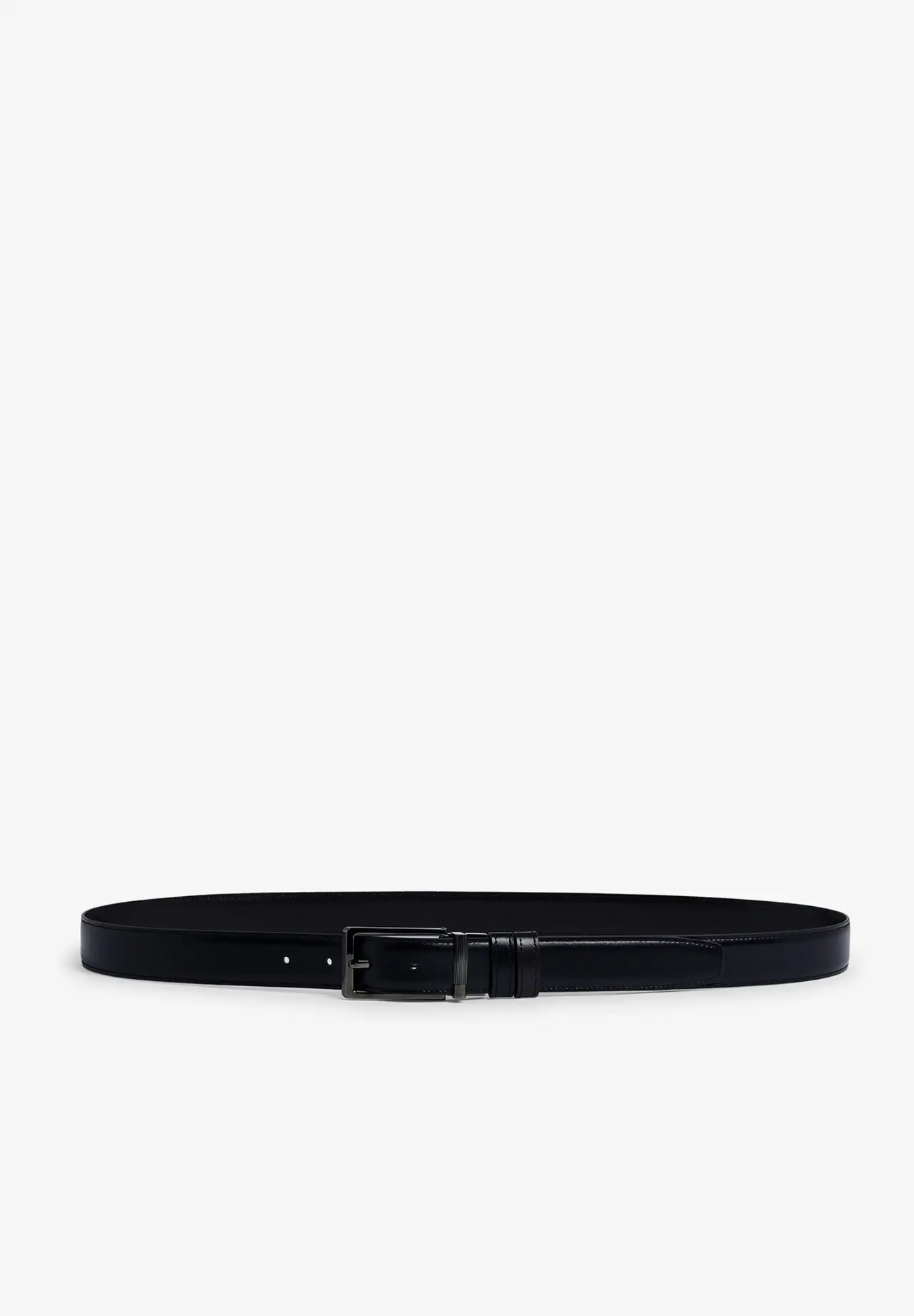 Reversible 30mm Rounded Roller Buckle Smooth Leather Belt
