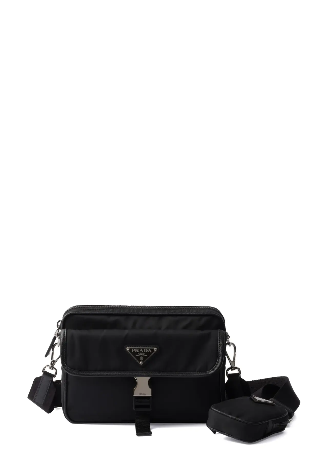Re-Nylon xサフィアーノレザー ショルダーバッグ