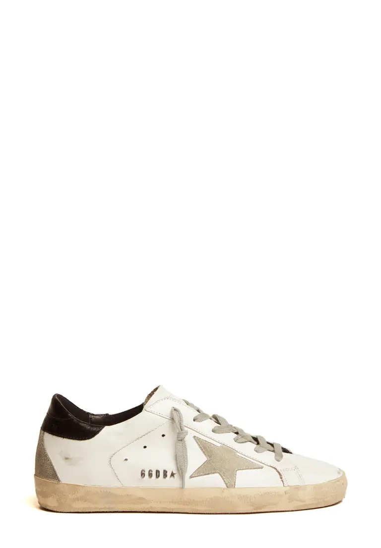 Super-Star sneakers with black heel tab and metal studs lettering