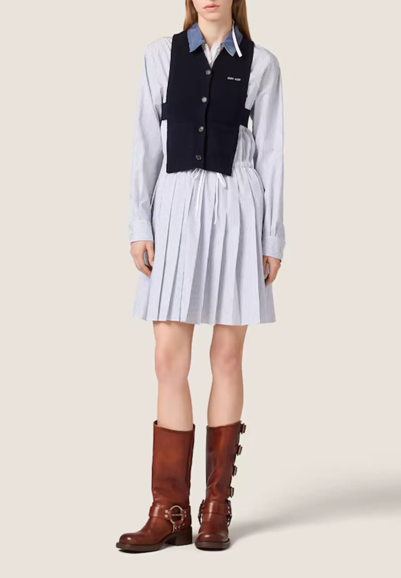 Striped Poplin Dress