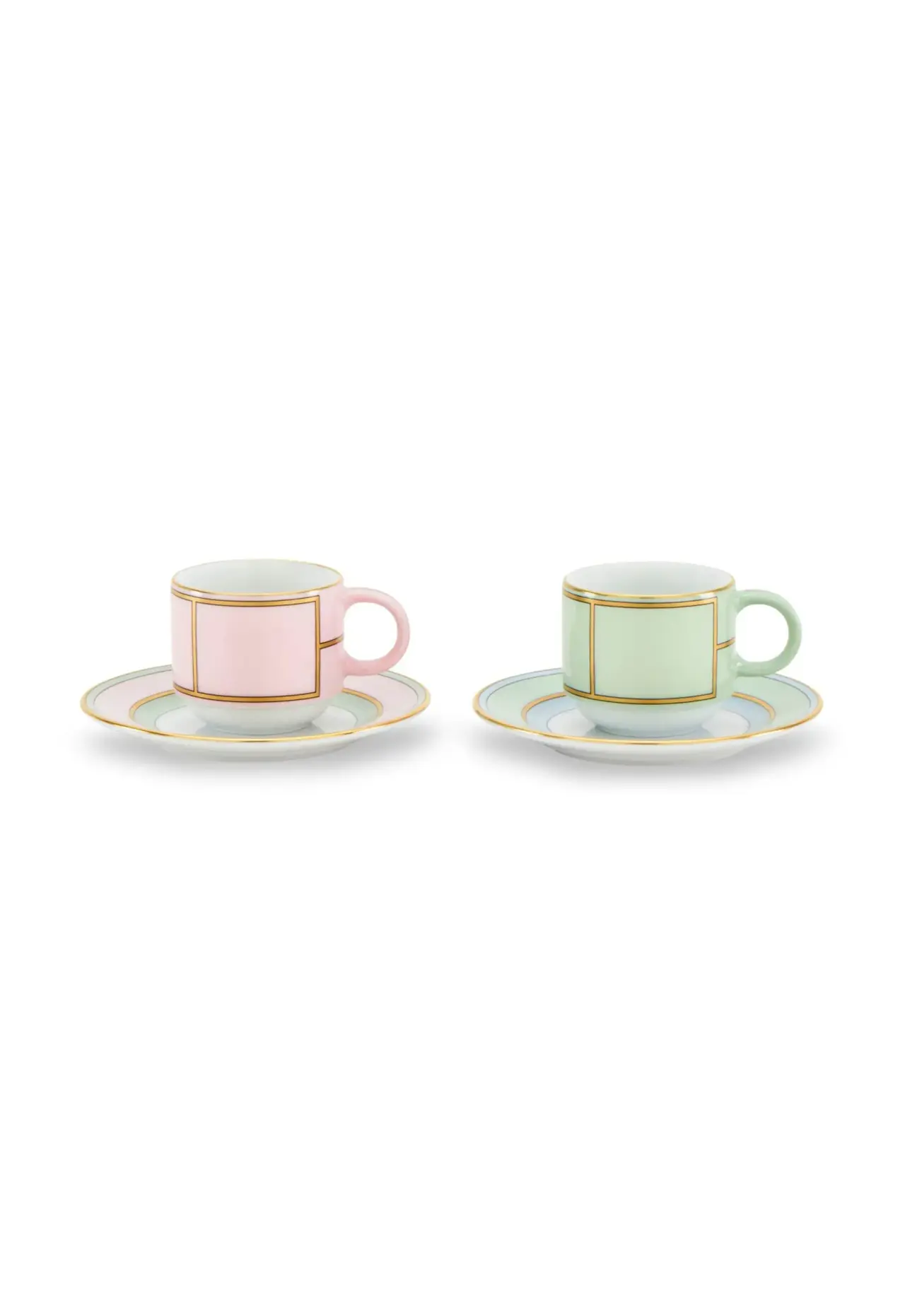 DIVA ROSA & VERDE / Coffee Cup & Saucer Pair Set