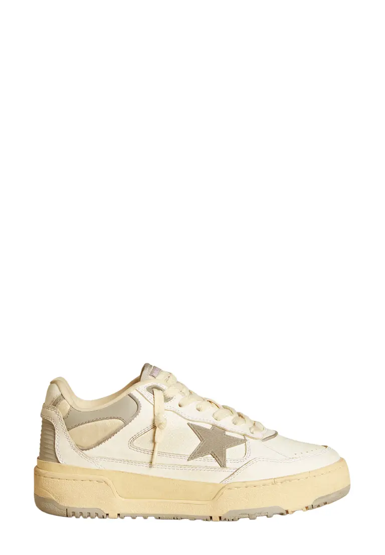 Forty2 Women’s TPU Star (Gray) & Leather Heel Tab (White)