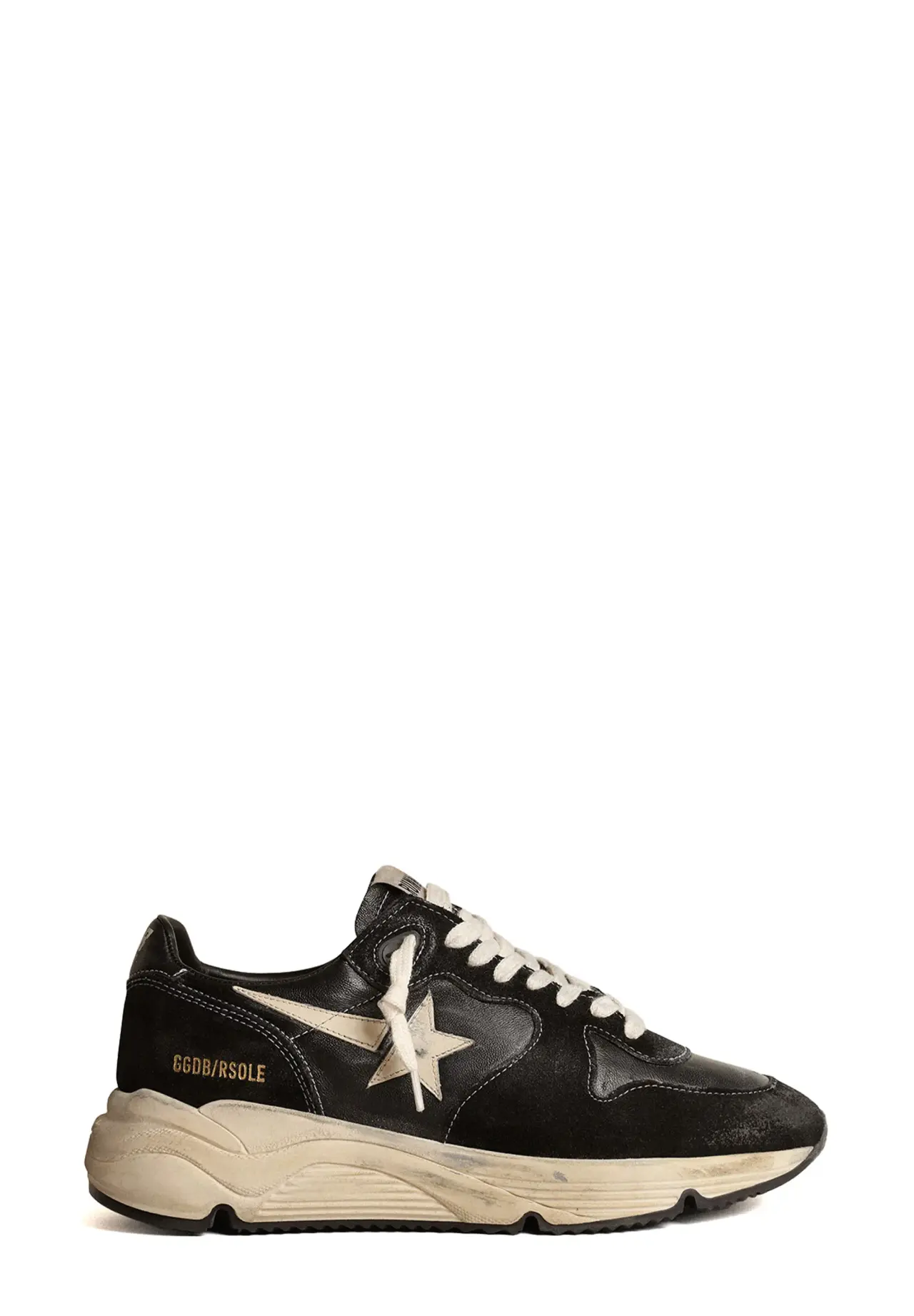 Women’s Running Sole Black Nappa Leather & Suede