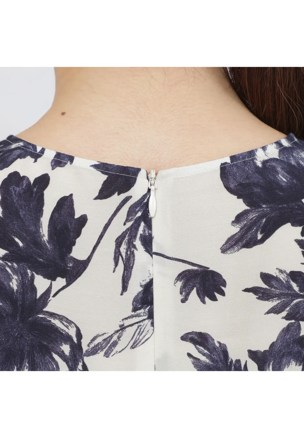 Sheer Flower Print Blouse (Washable / Cool Touch)