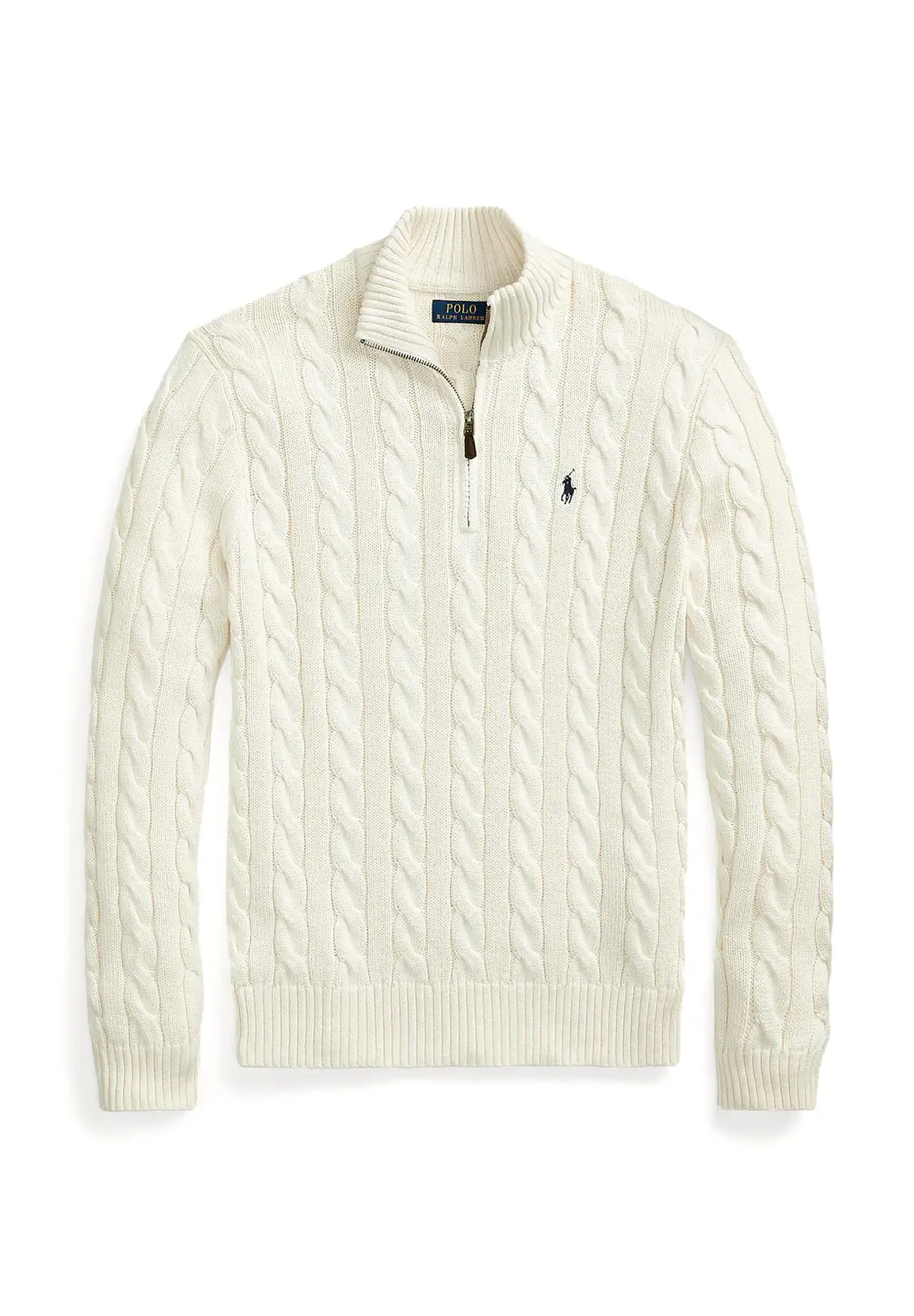 POLO RALPH LAUREN ケーブルニット コットン クォータージップ