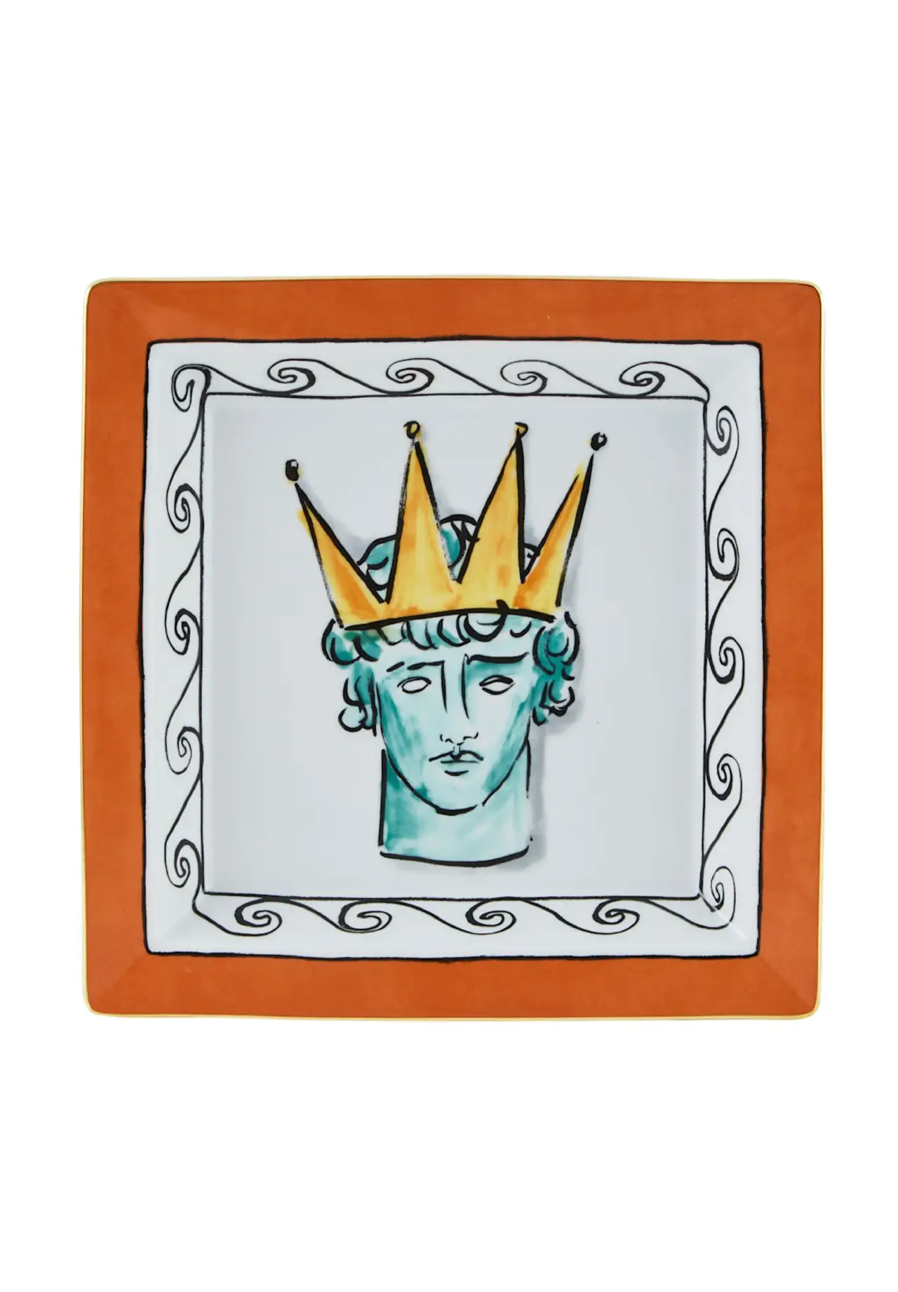 IL VIAGGIO DI NETTUNO / 24.5cm Square Tray ROCK ORANGE