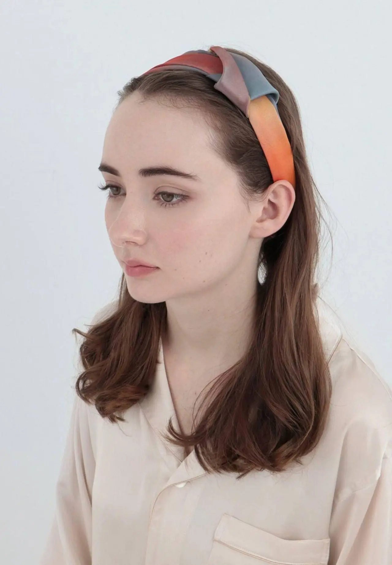 ウォータカラーシルクヘアバンド