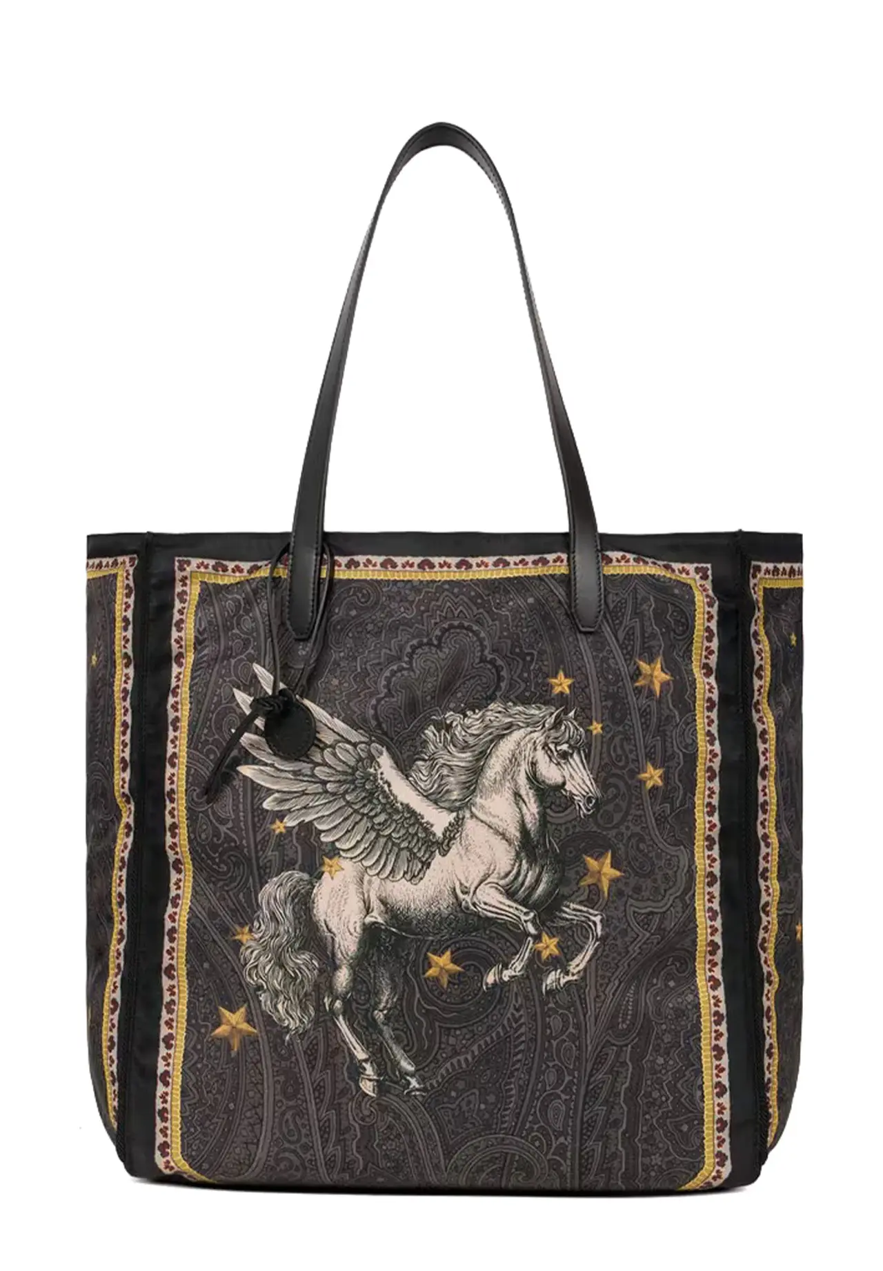 Pegaso Print & Arnica Motif Nylon Tote Bag