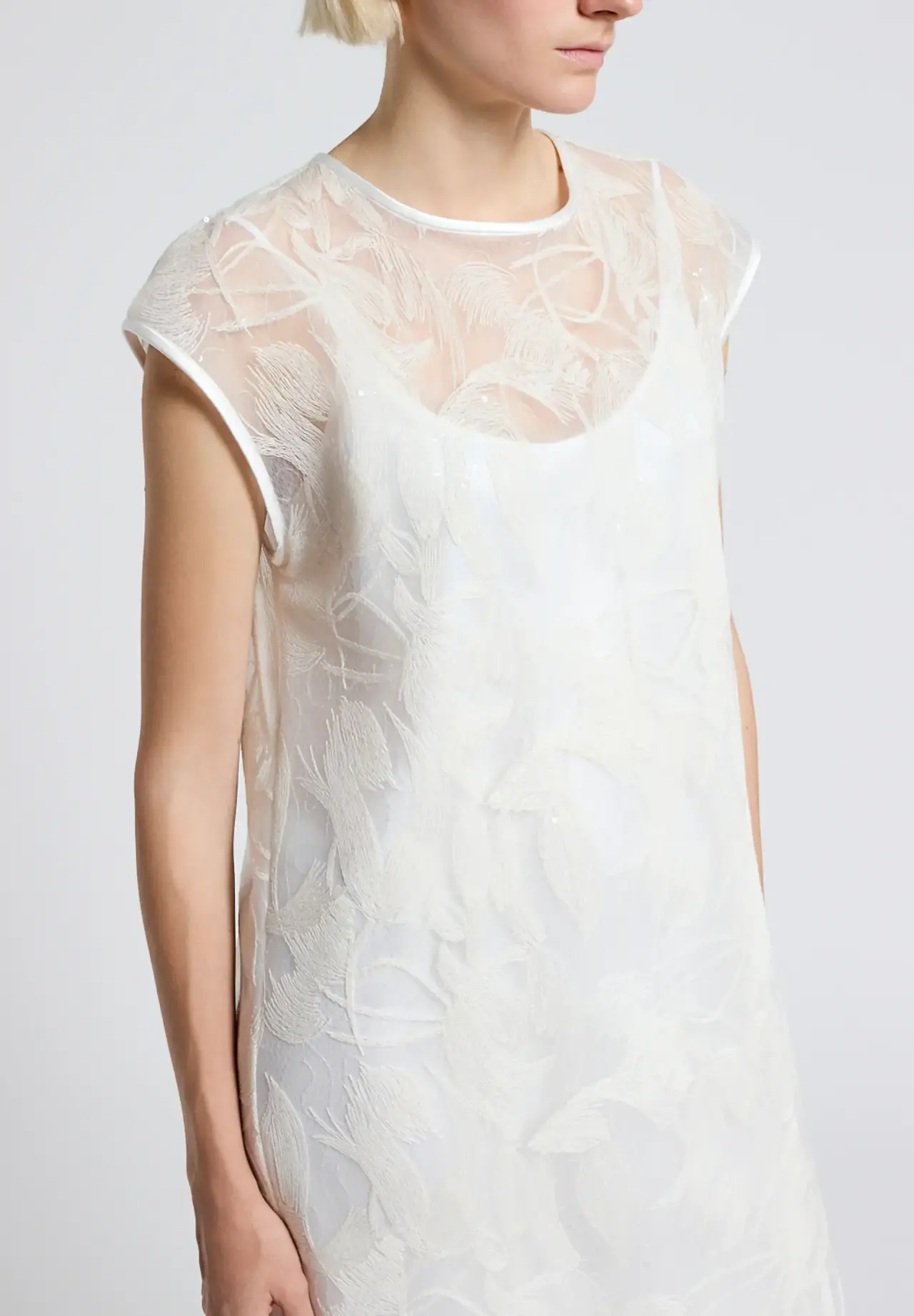 Sequin Leaf Embroidery Dress