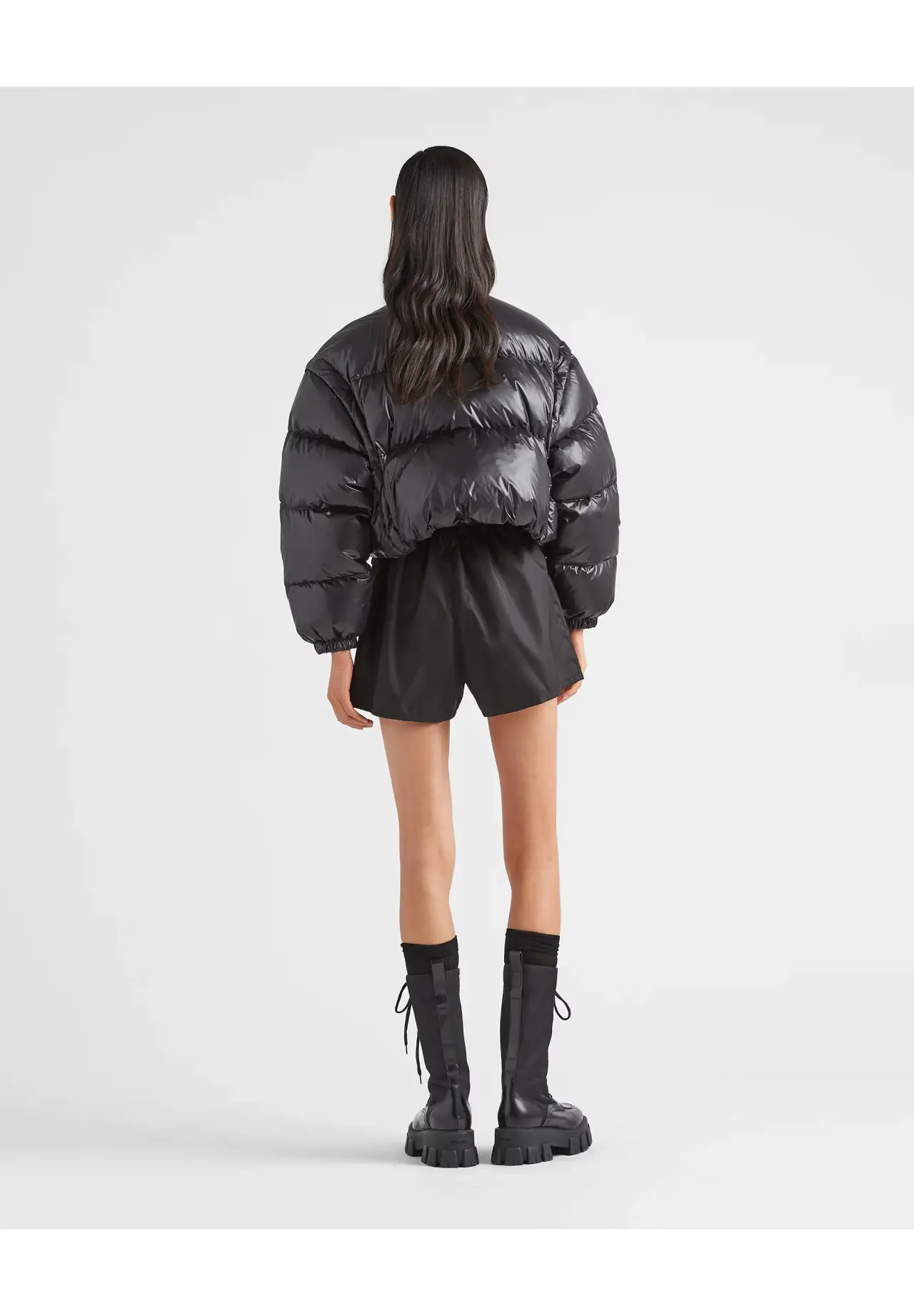 Re-Nylon Cropped Convertible Down Jacket