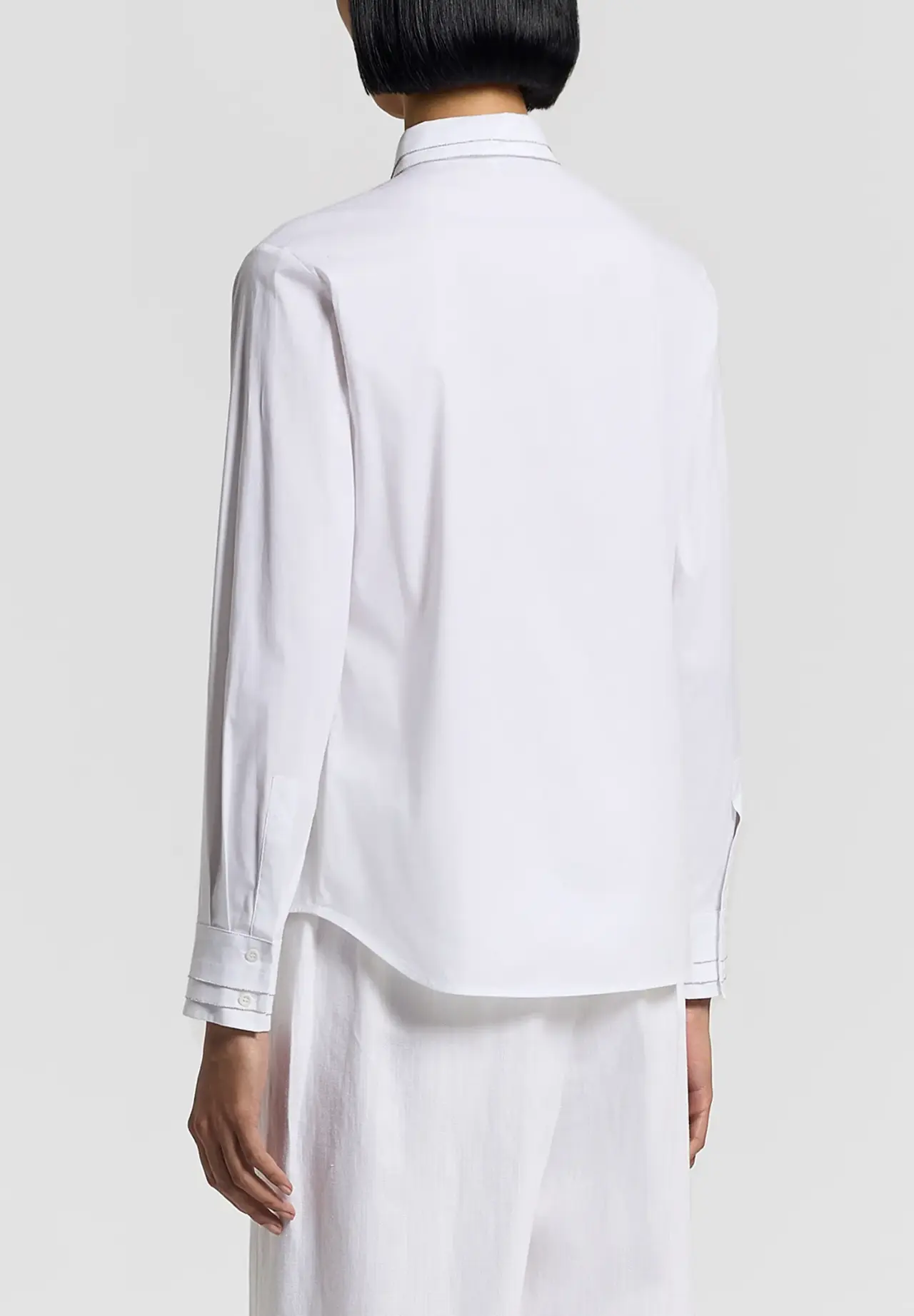 Ball Chain Detail Cotton Poplin Shirt