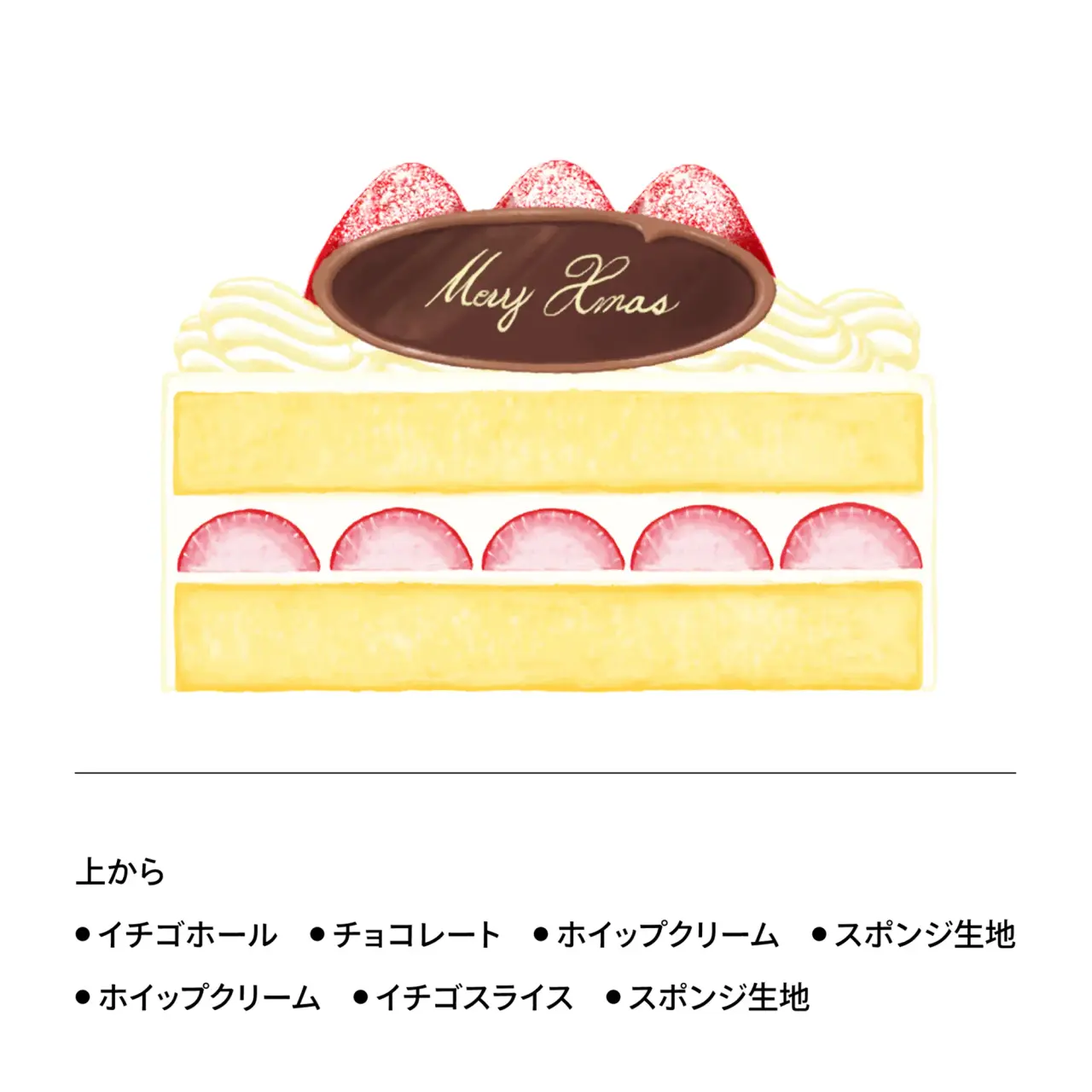 クリスマスストロベリーショートケーキ（丸）５号