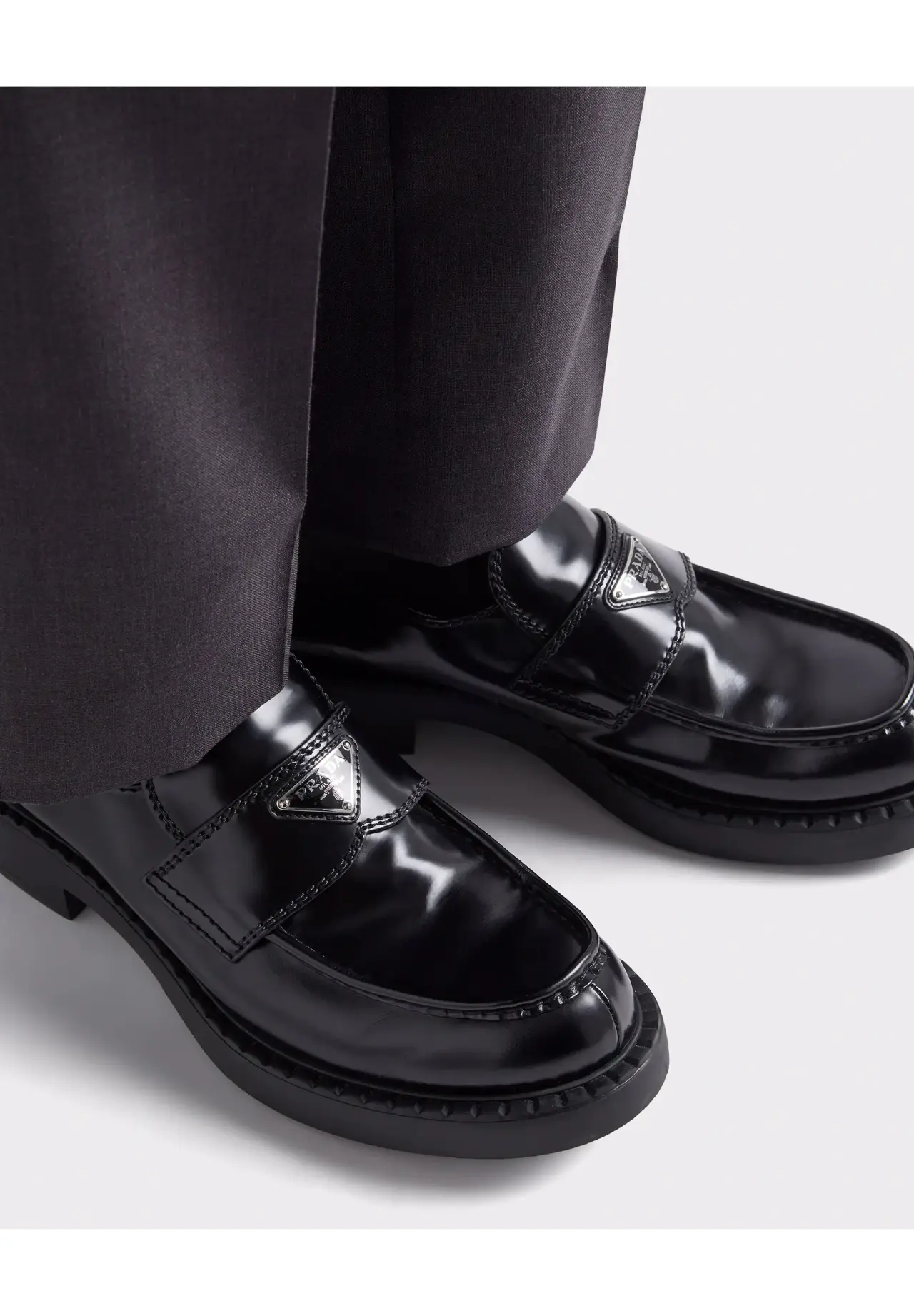 Chocolate brushed leather loafers