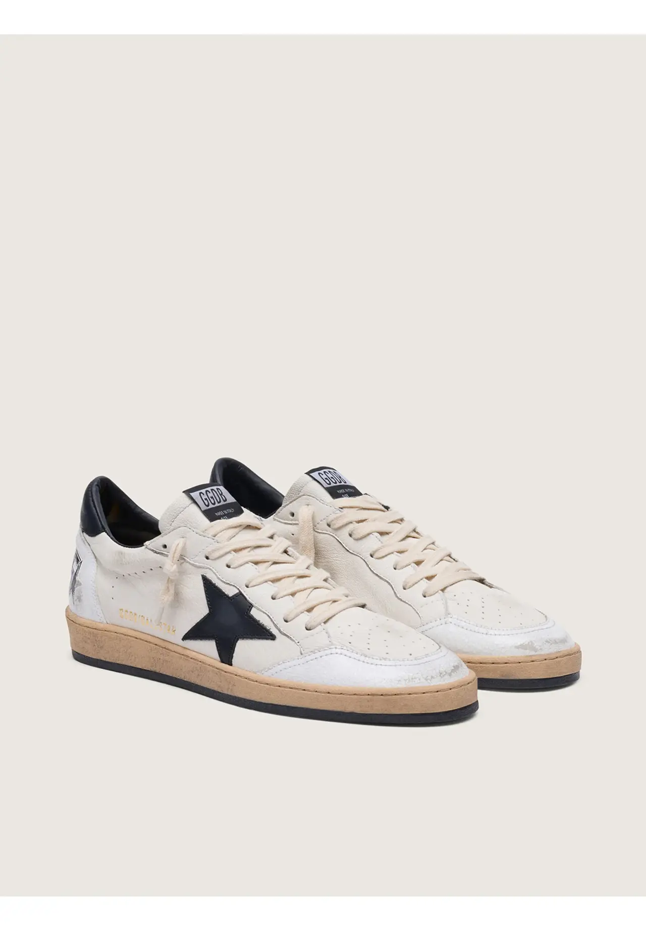メンズ Ball Star ホワイトナッパレザー ブラックスター