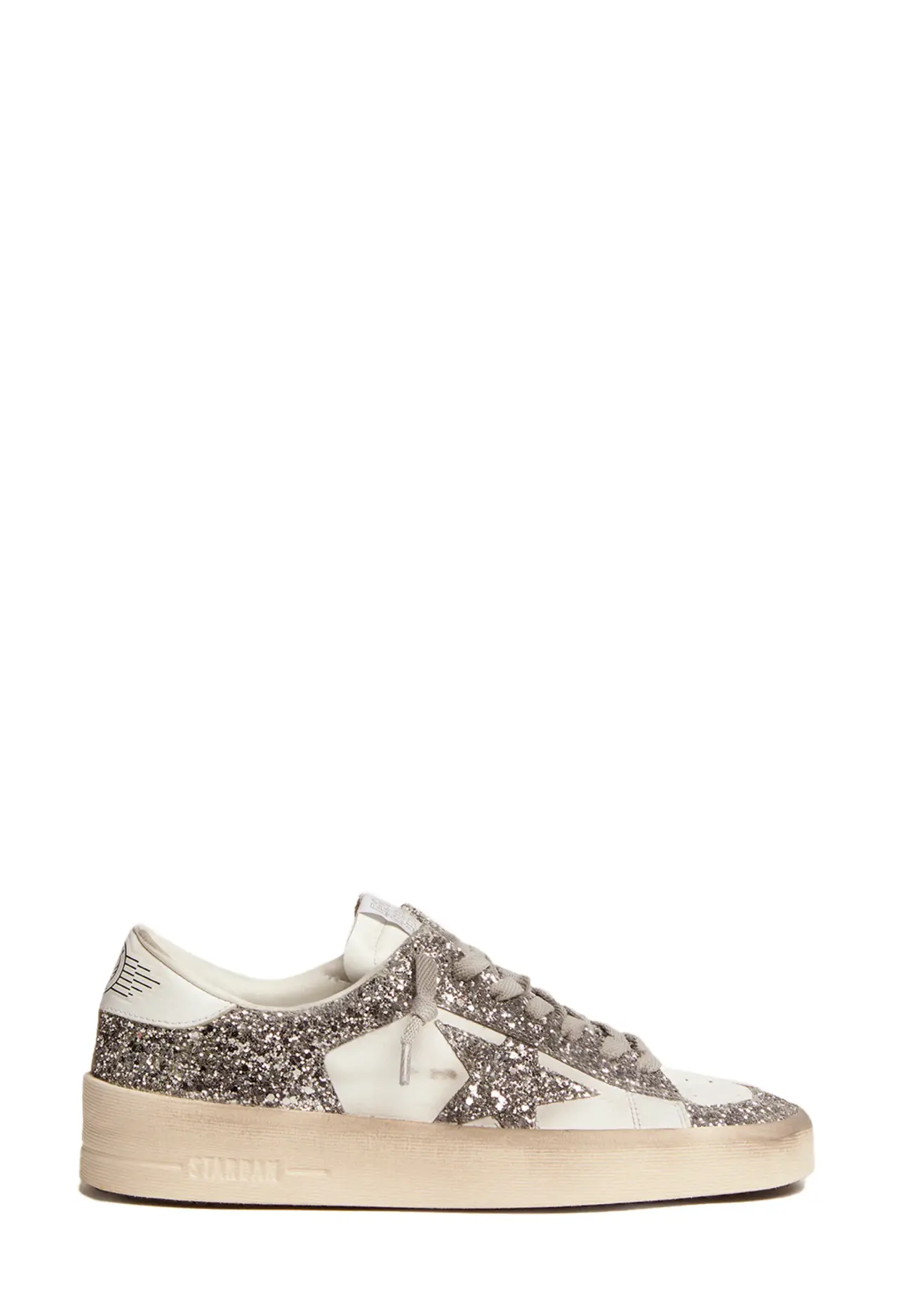 Stardan sneakers in white leather with glitter