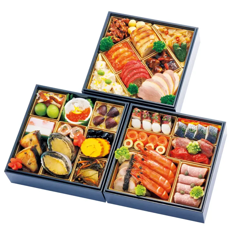 Japanese-Western-Chinese Style Osechi Three-tier Box