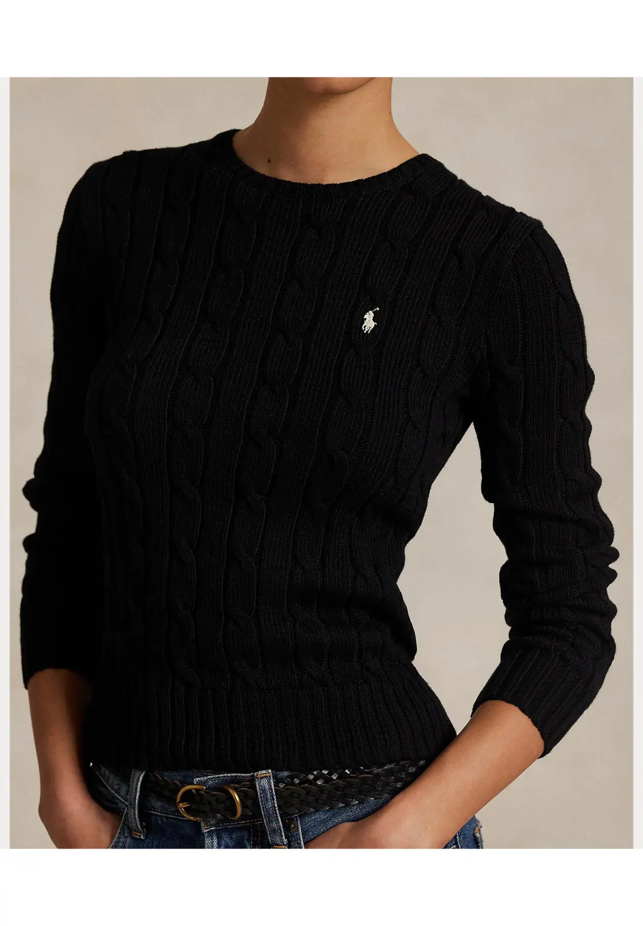 POLO RALPH LAUREN ケーブルニット コットン クルーネック セーター