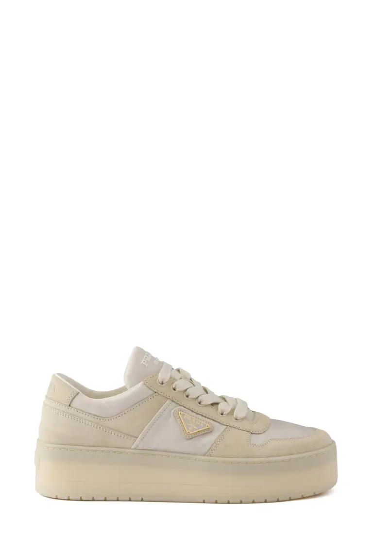 Prada Downtown Bold Re-Nylon and Suede Sneakers