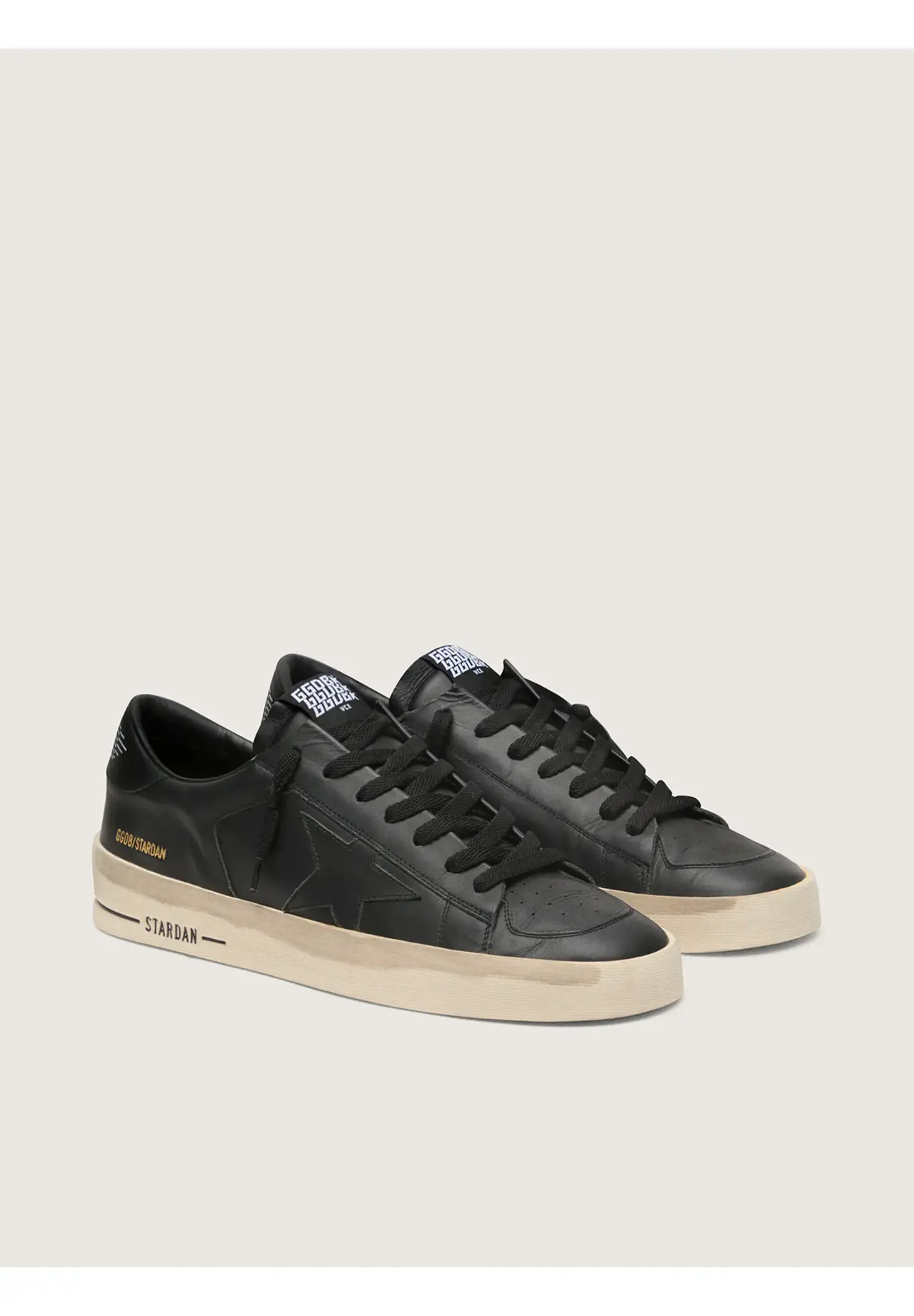 Men's Stardan Total Black Leather Sneakers