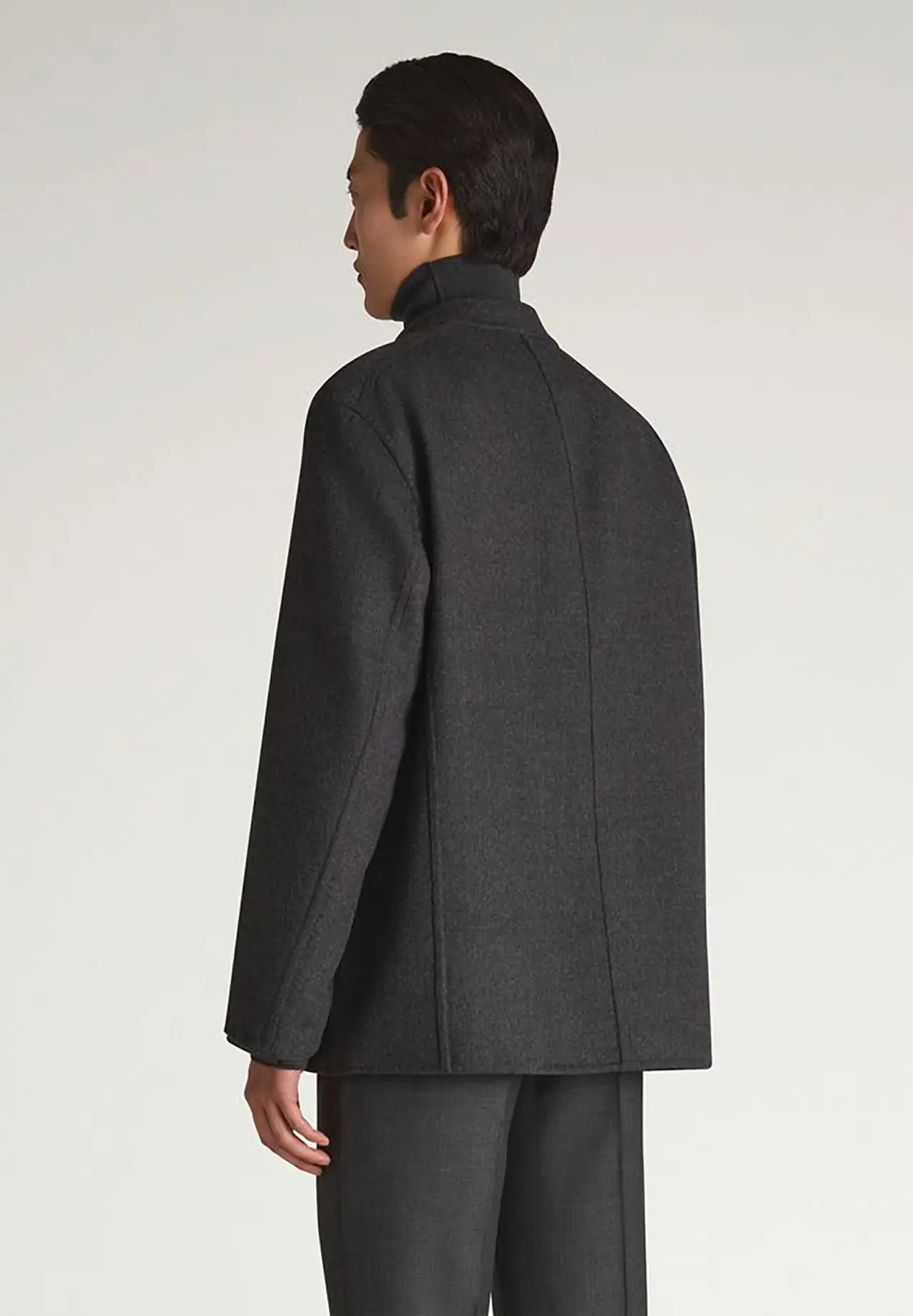 Wool Stand-Collar Double-Faced Reversible Driving Jacket