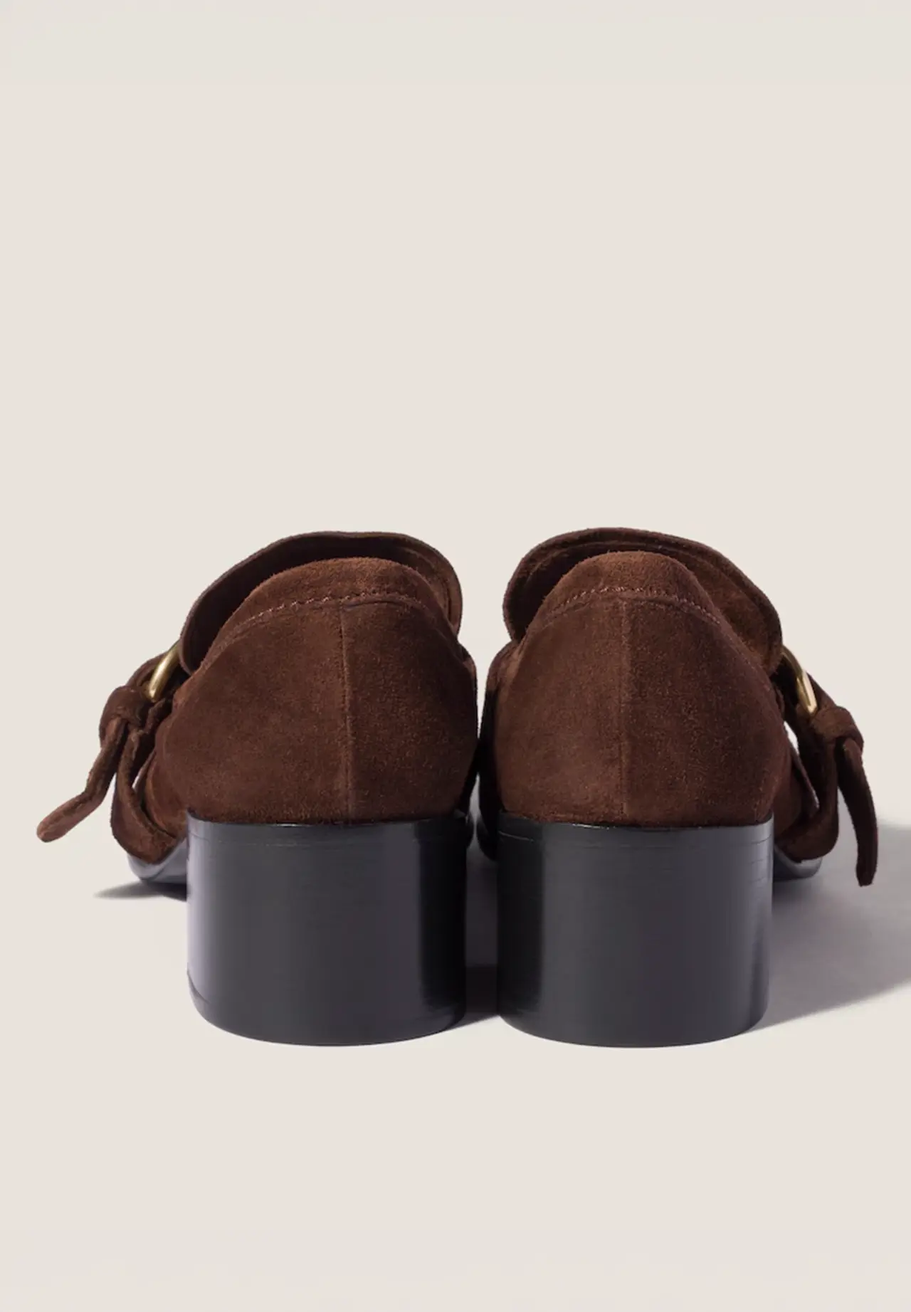 Suede Loafers with Buckle