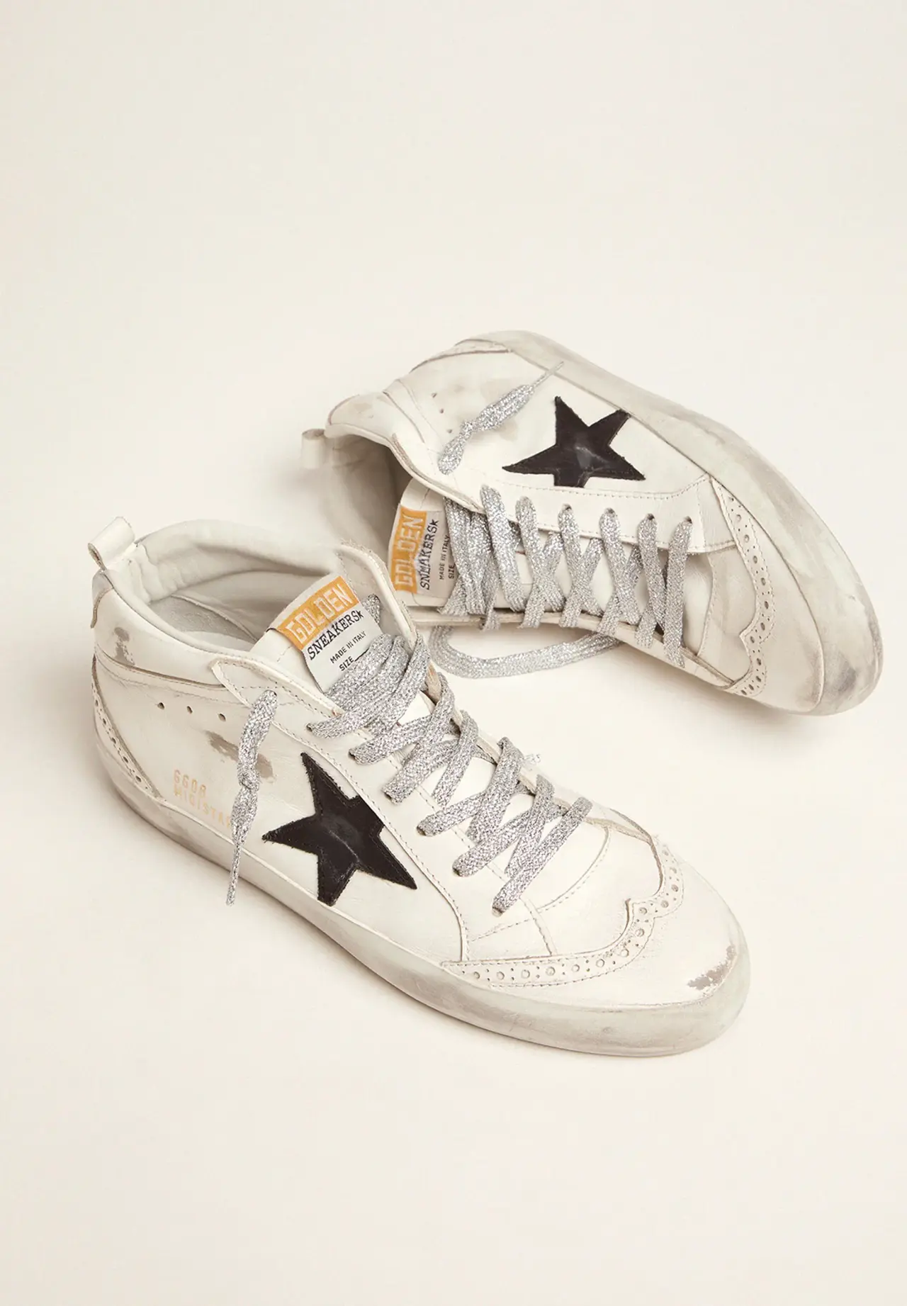 Mid Star 金属光泽后跟亮片鞋带运动鞋