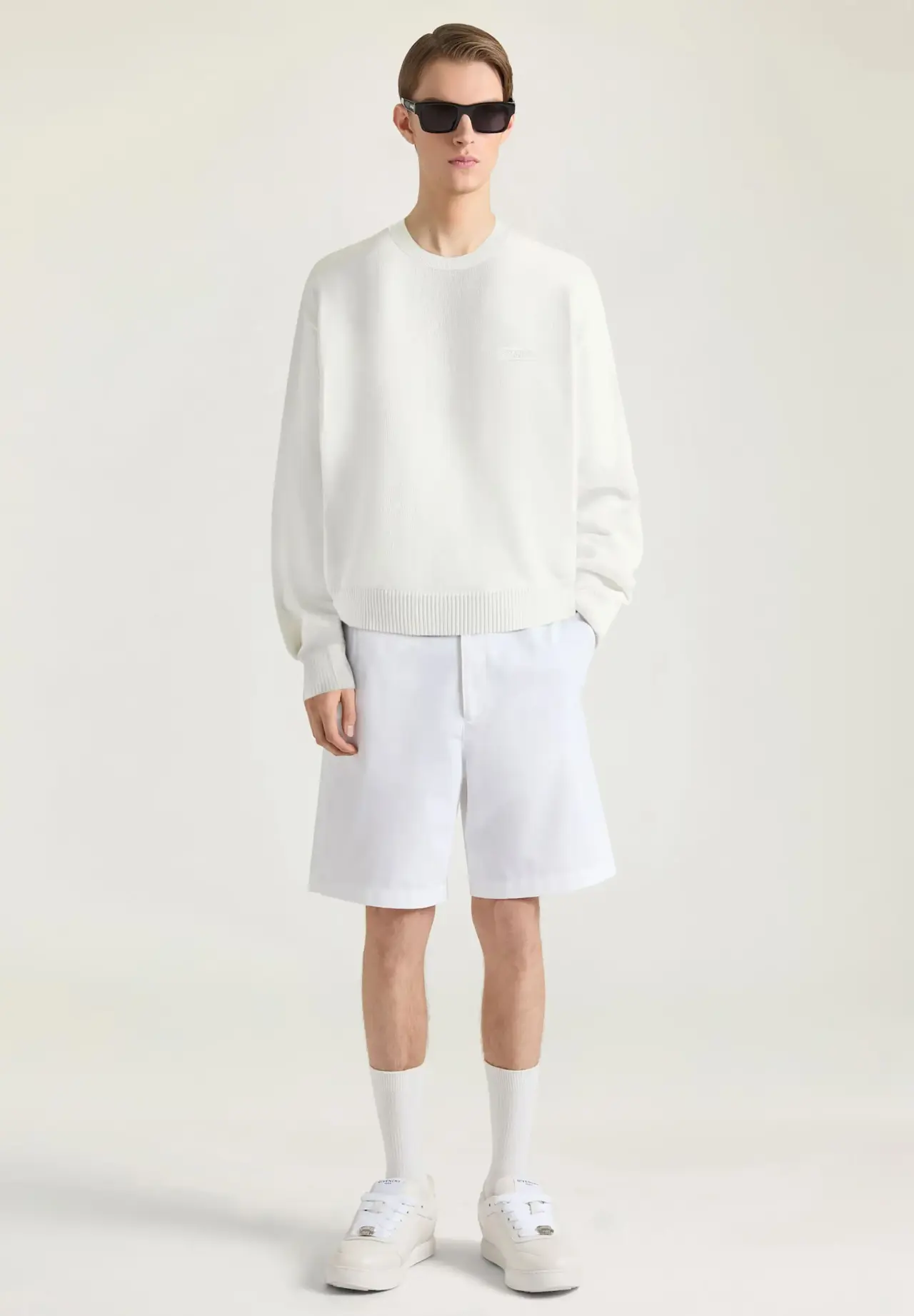 GIVENCHY PARIS 罗缎细节羊毛针织衫