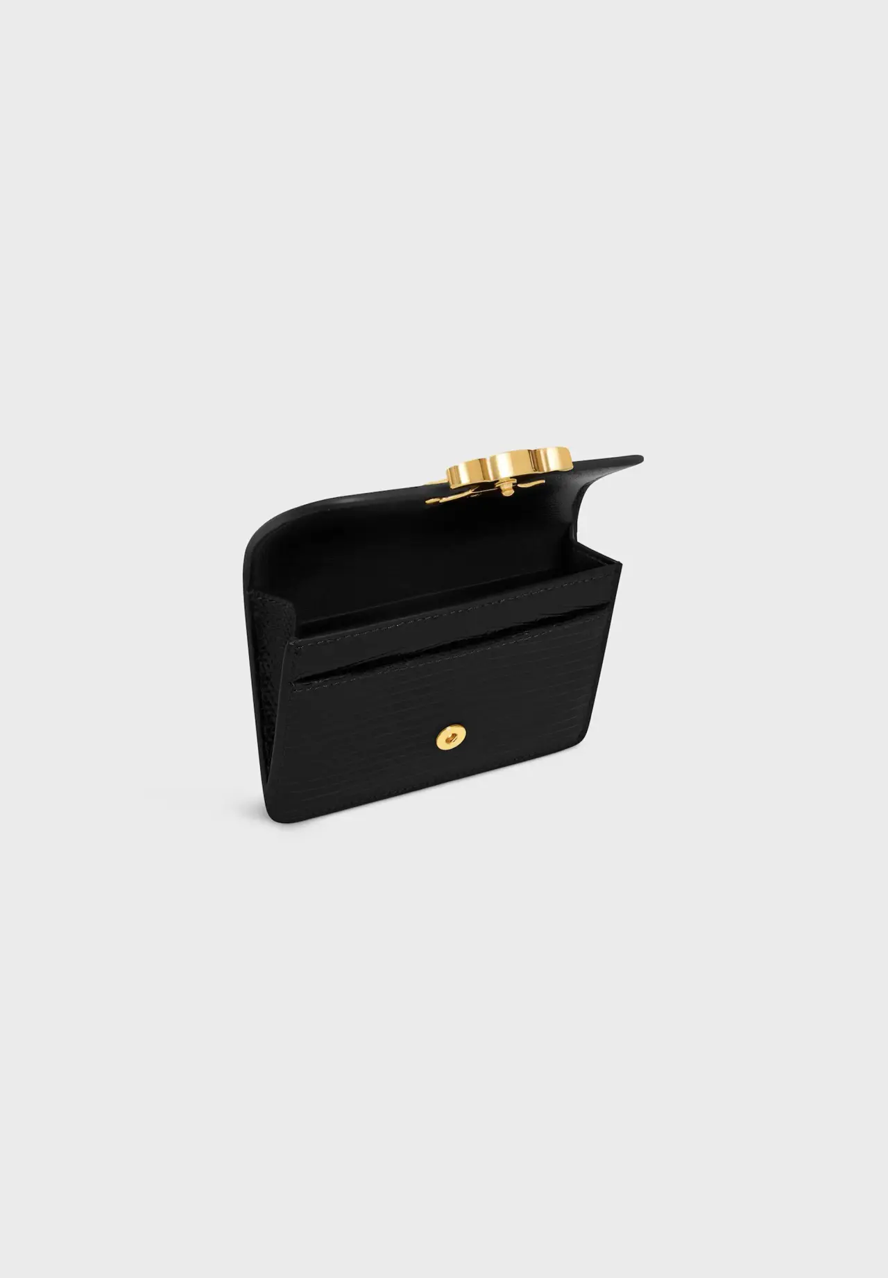 Triomphe Card Holder with Flap / Lizard