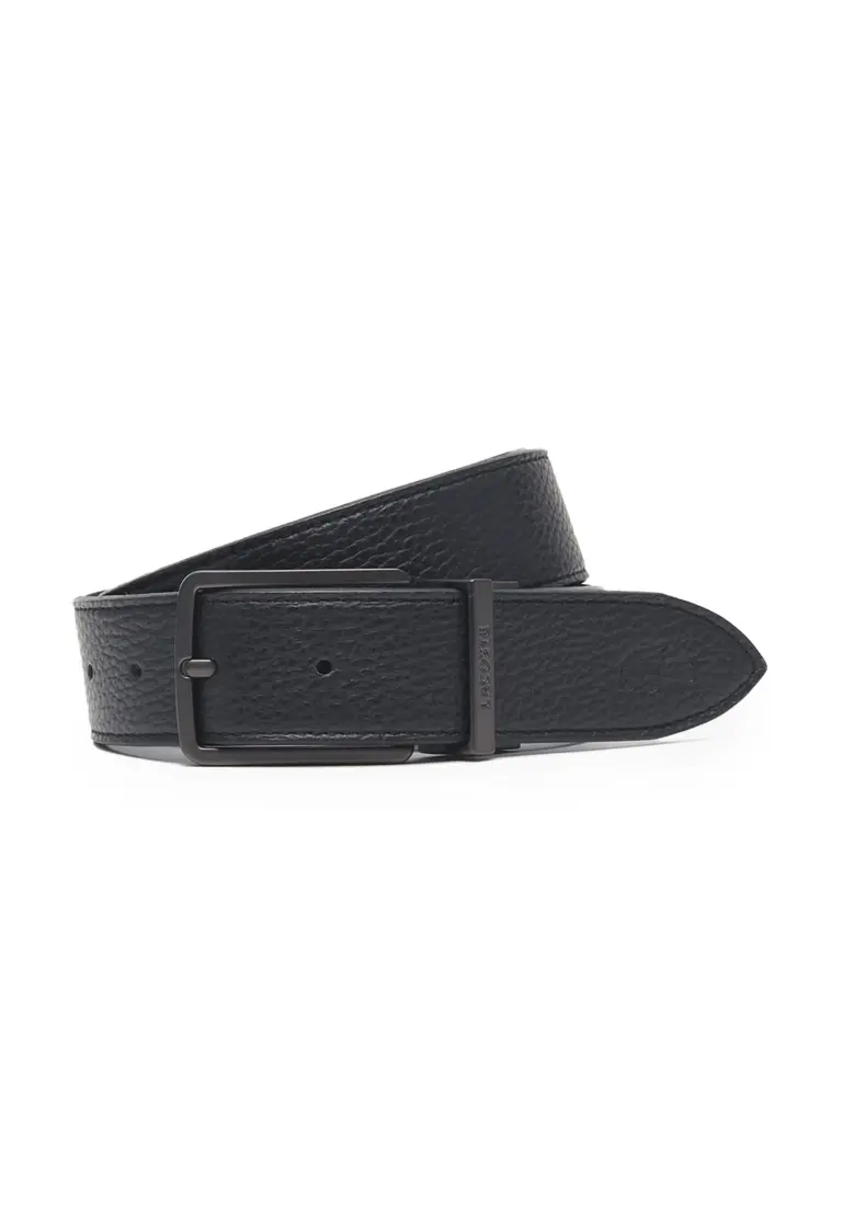 Men's Reversible Gunmetal Buckle Leather Belt