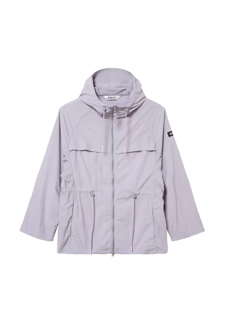 Women's Packable Lightweight Hooded Nylon Jacket with Water Repellency and UV Protection