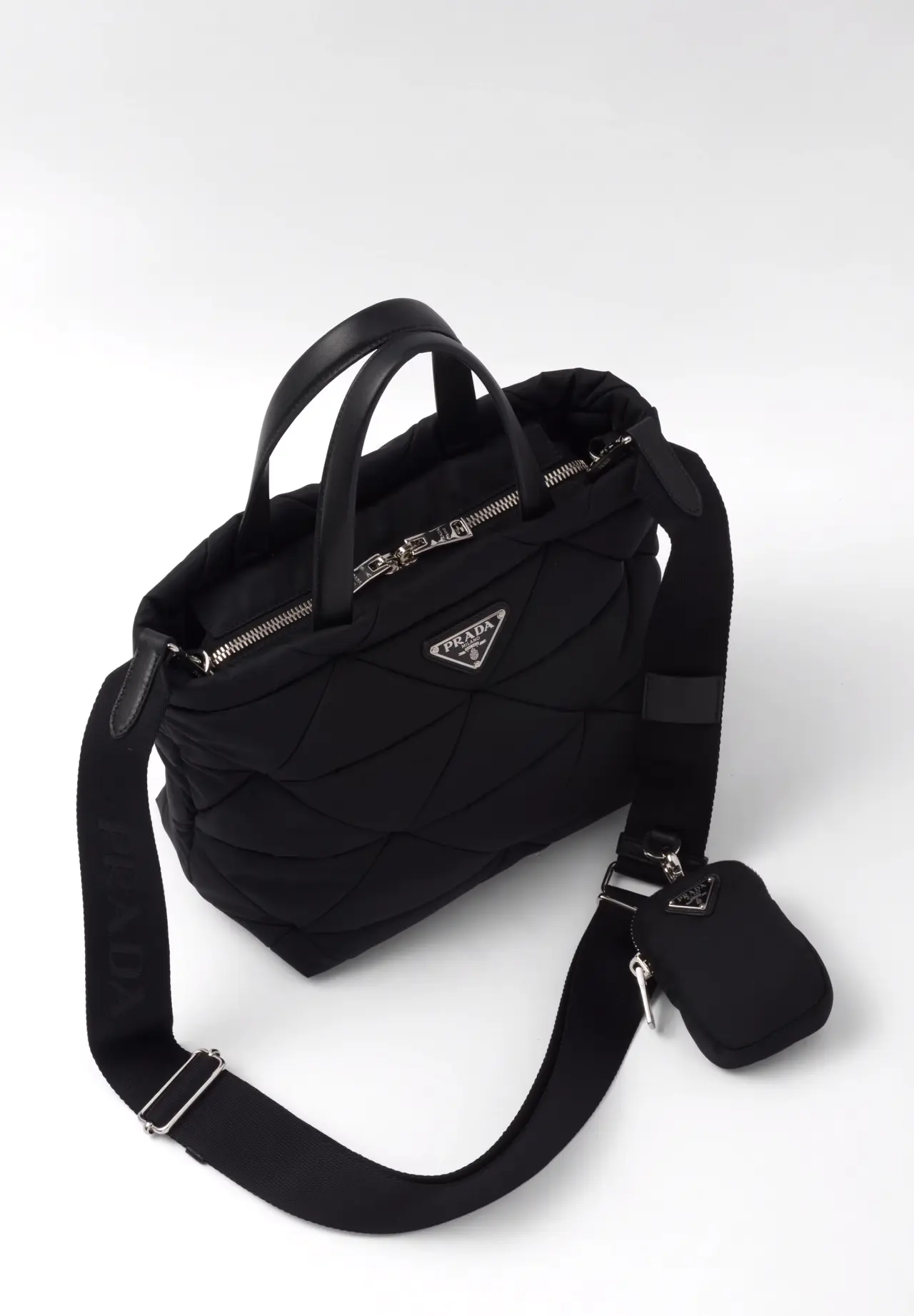Padded Re-Nylon tote bag 1BG373 RDJN F0002 V B9O