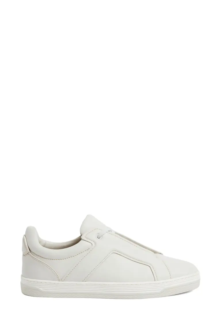 TAILORED SNEAKER LEATH, OFF WHITE