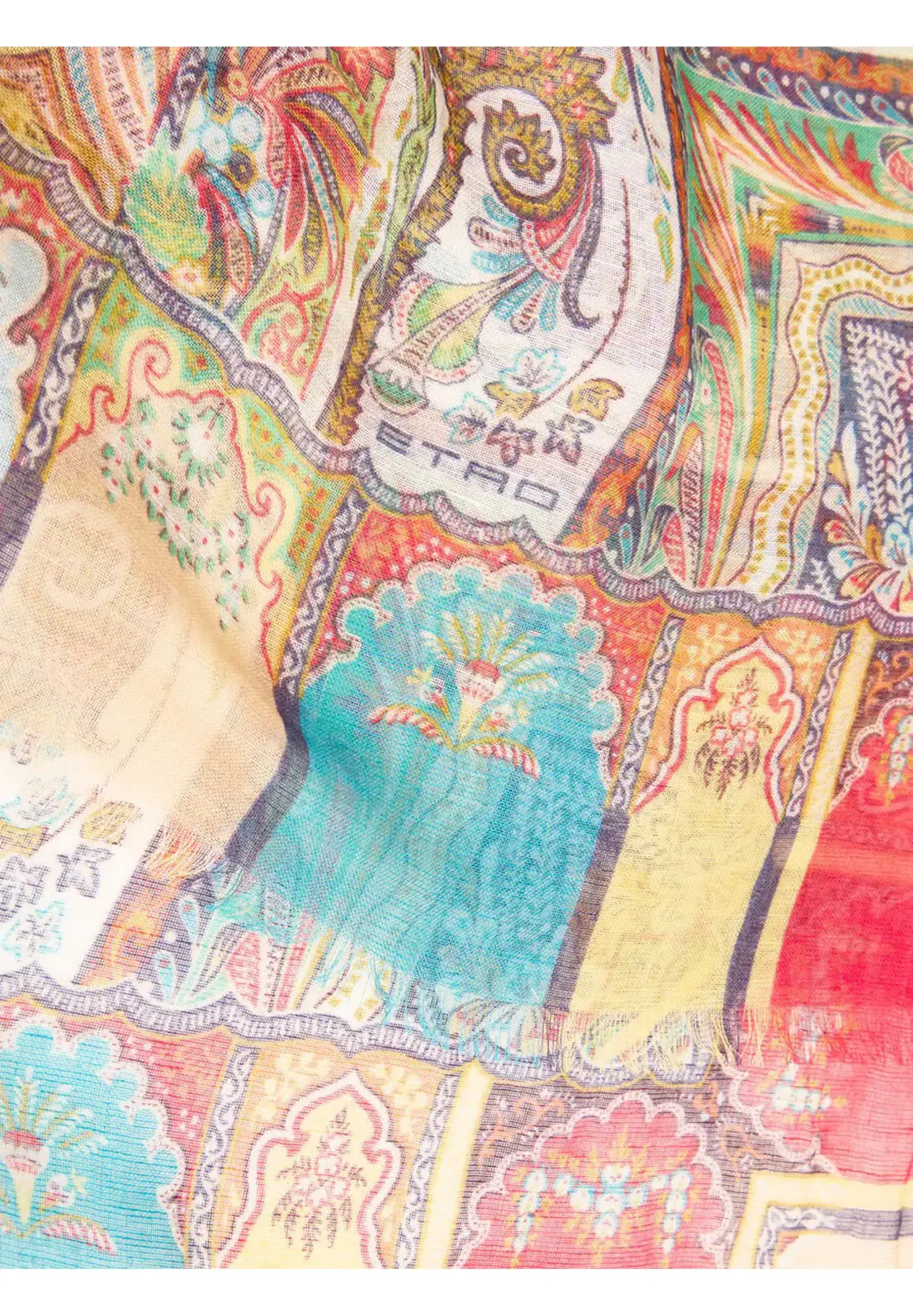  Paisley Botanical Motif Modal-Blend Shawl