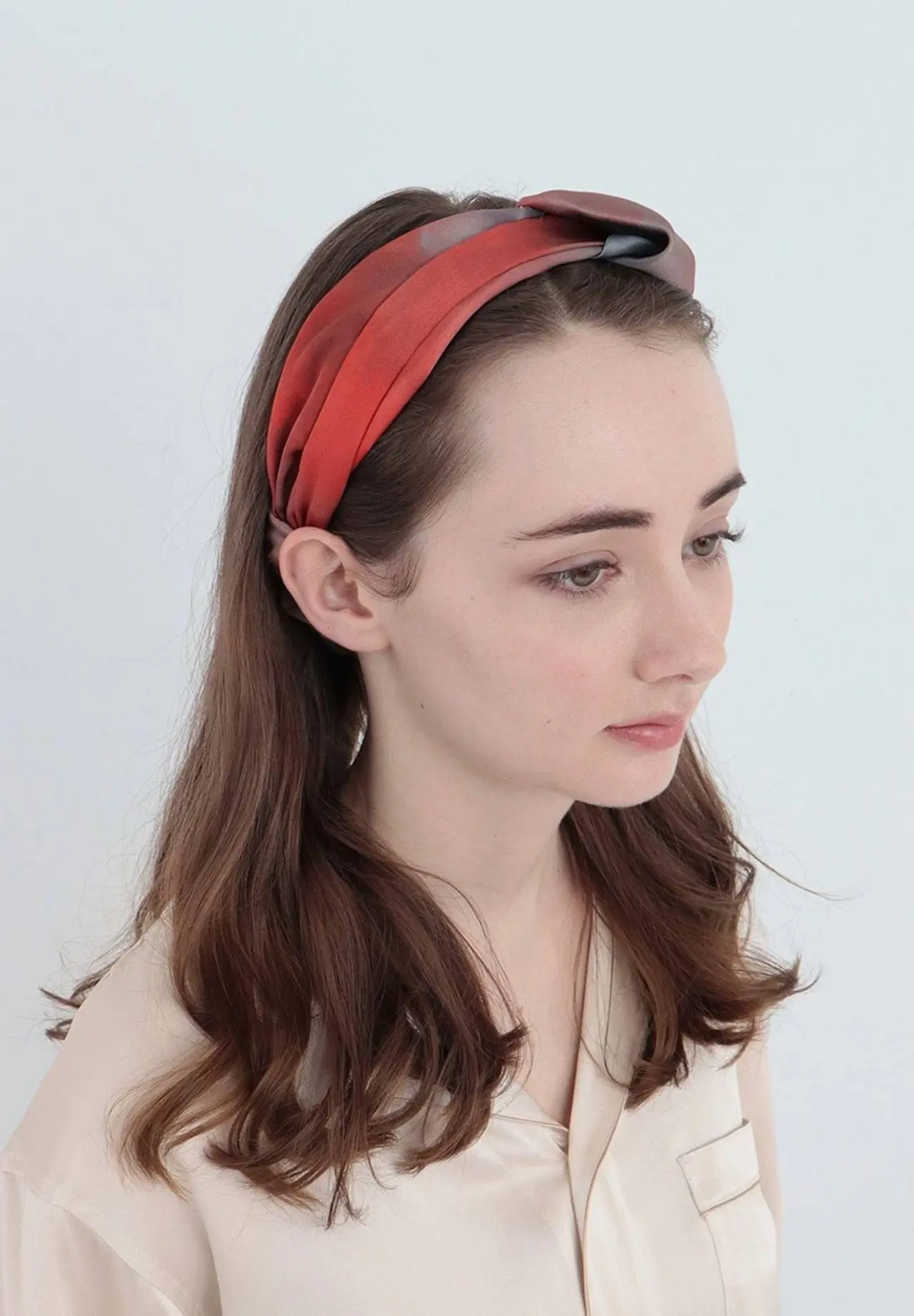 ウォータカラーシルクヘアバンド