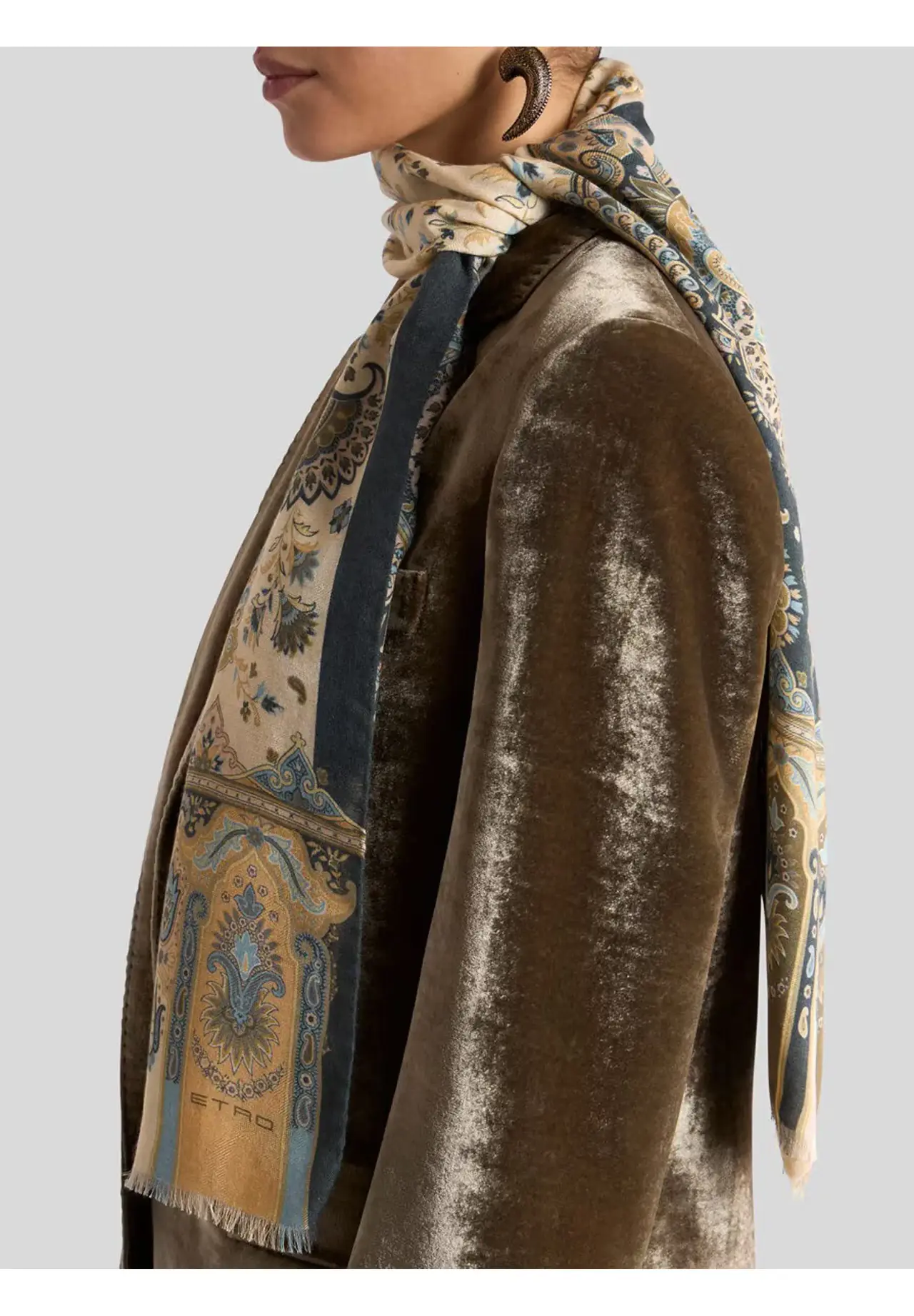 ペイズリーモチーフ モダール＆カシミア スカーフ | Matsuya Ginza