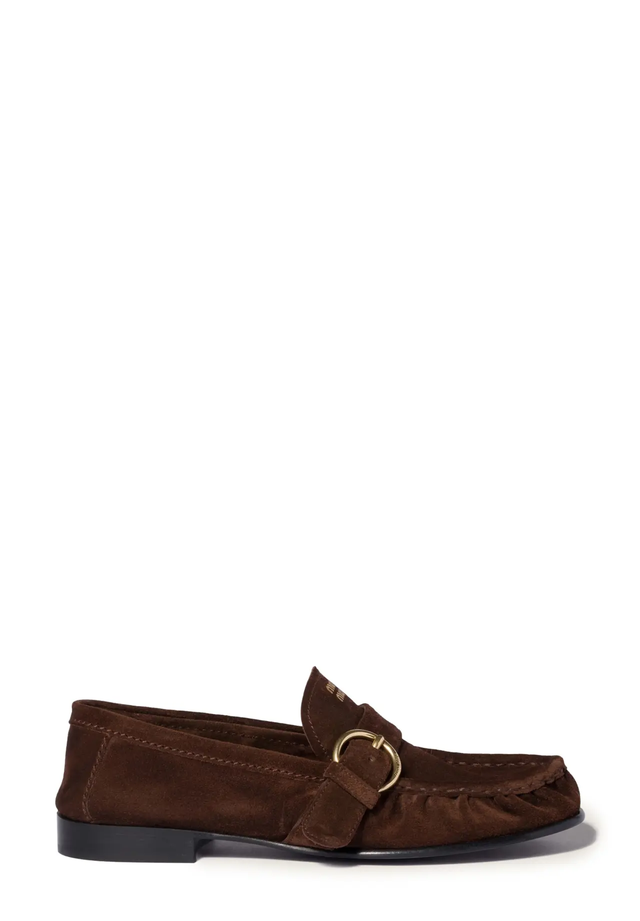 Suede Loafers with Buckle