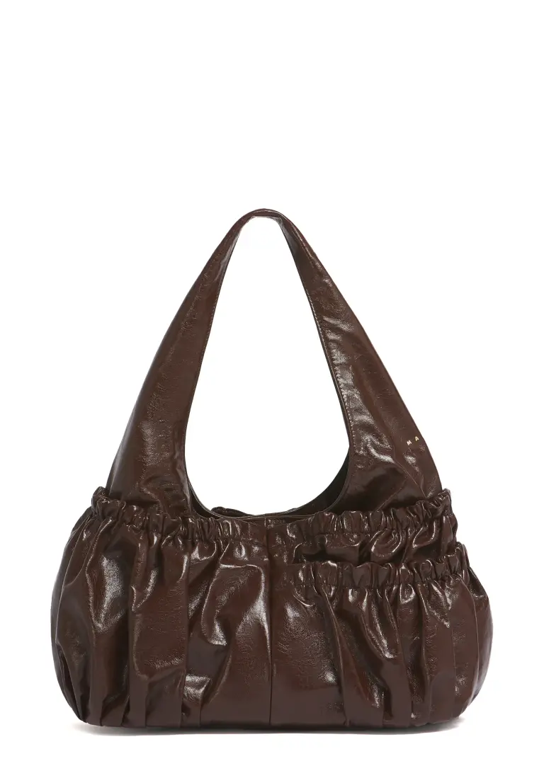 LEATHER RUFFLES HOBO BIG バッグ