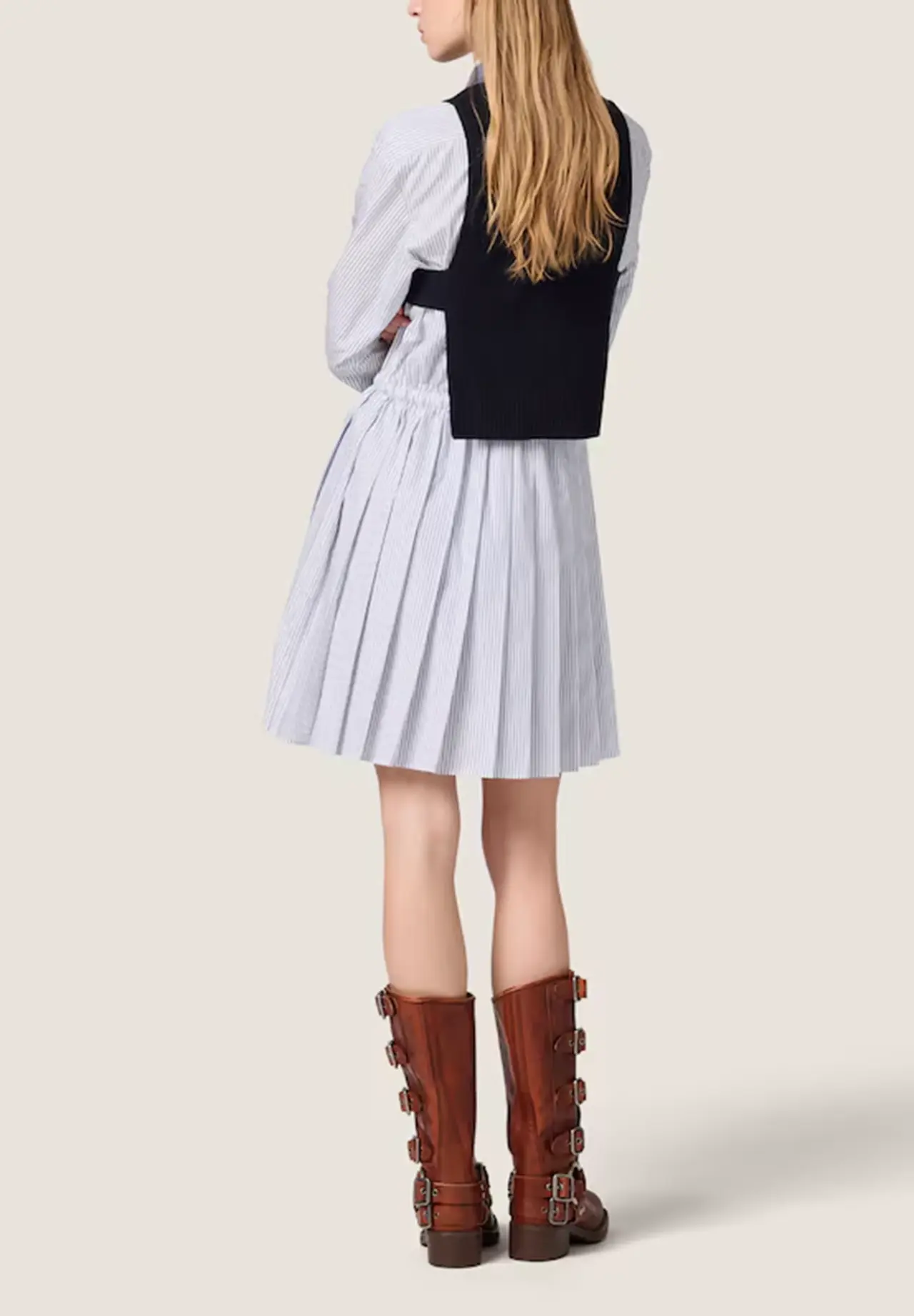 Striped Poplin Dress