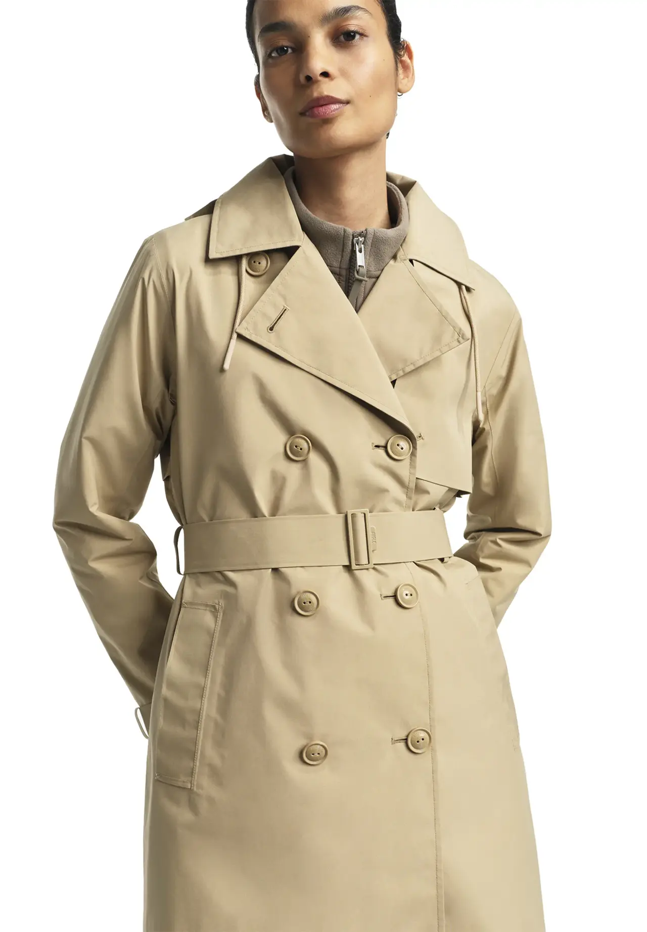 エーグル　トレンチコート　ゴアテックス　フード取外し可 GORE-TEX ゴアテックス ミドルトレンチコート / フード取り外し可