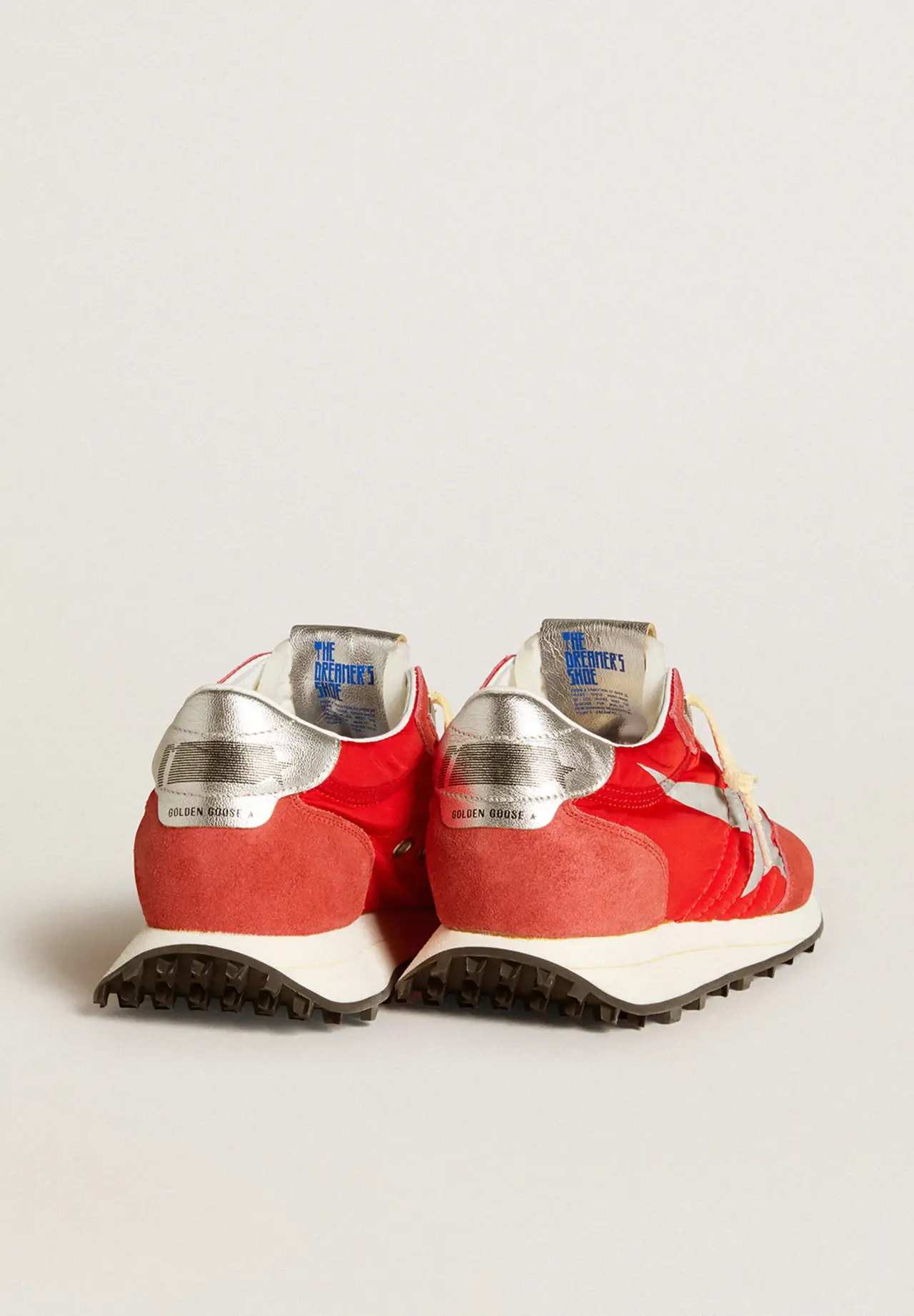 Women's Marathon sneakers with red nylon upper and silver star