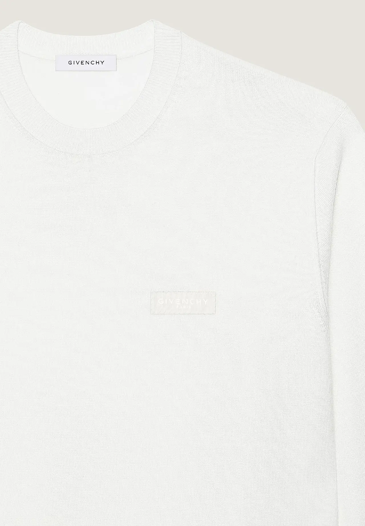 GIVENCHY PARIS 罗缎细节羊毛针织衫