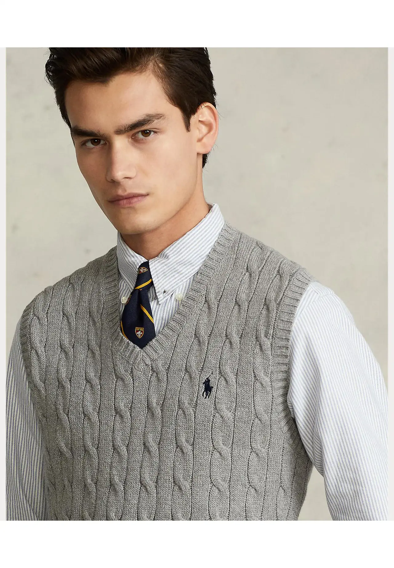 POLO RALPH LAUREN Cable Knit Cotton Sweater Vest