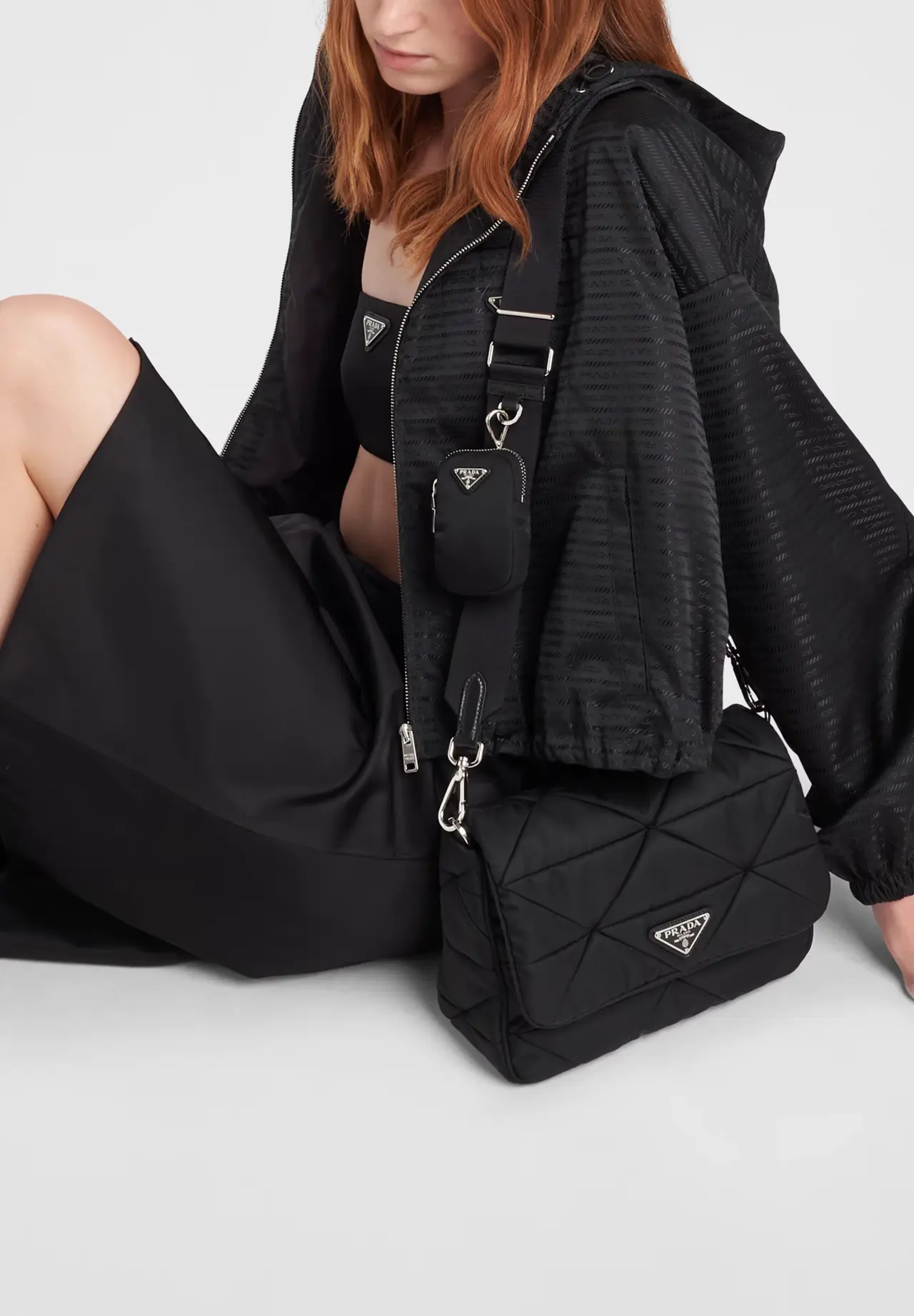 Padded Re-Nylon shoulder bag 1BD290 RDJN F0002 V B9O