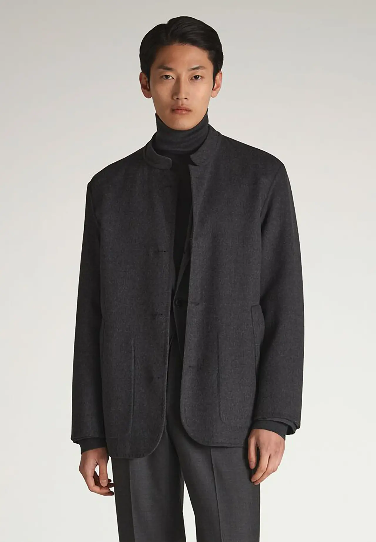 Wool Stand-Collar Double-Faced Reversible Driving Jacket