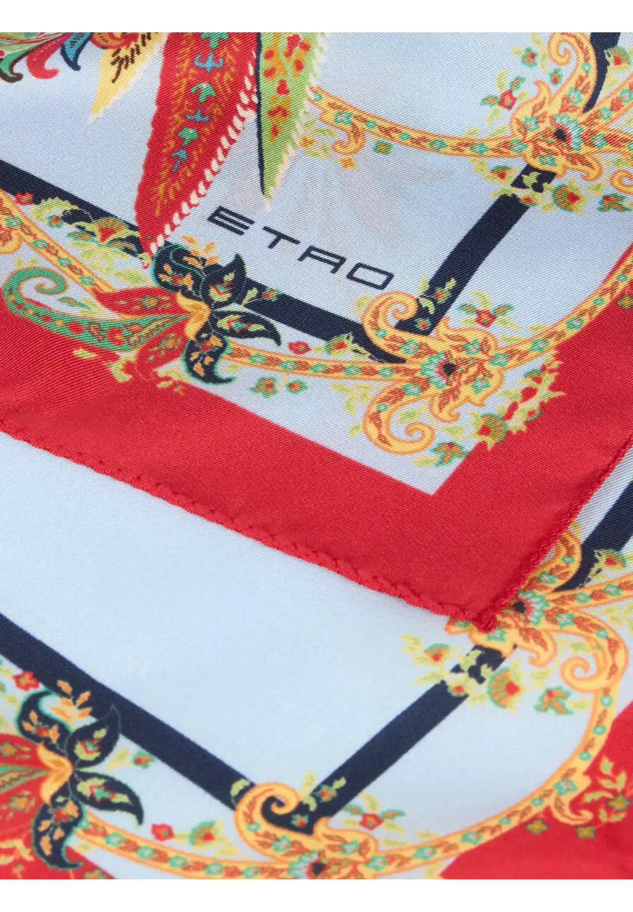  Parrot & Paisley Print Silk Pocket Square