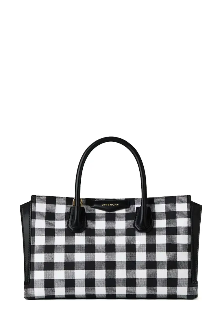 Small Antigona Catchall Bag in Checked Canvas