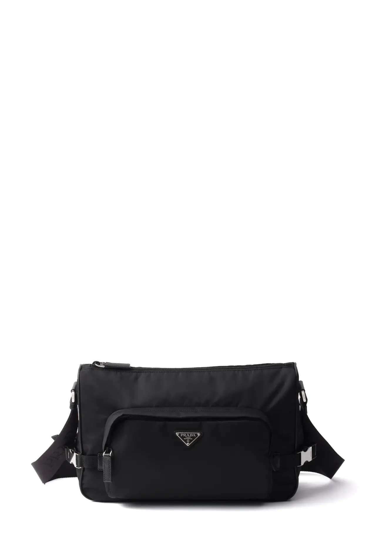 ラージ Re-Nylon x サフィアーノレザー ショルダーバッグ