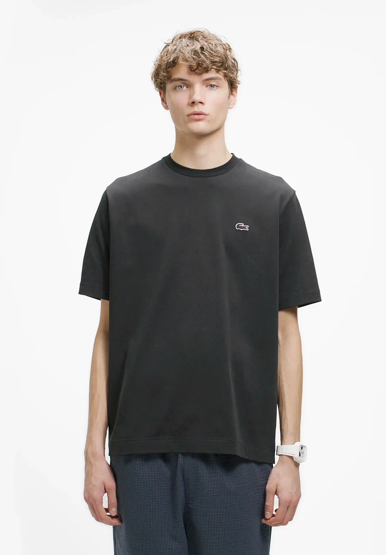二層構造 消臭 速乾 UVカット ワンポイント アウトラインロゴクルーネック半袖Tシャツ