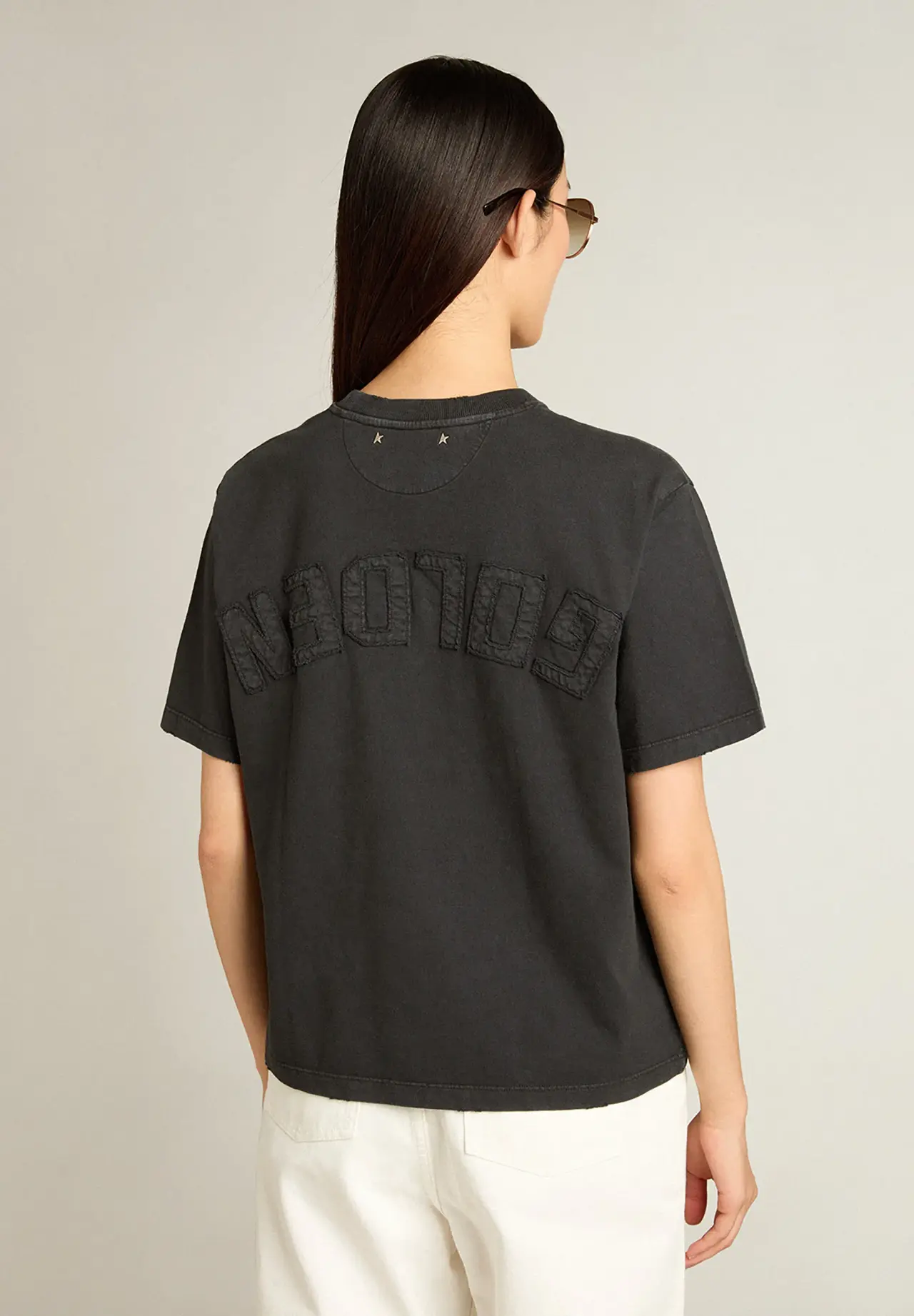 T-Shirt (Washed Black) with Upside-Down Logo on Back - Jersey Capsule